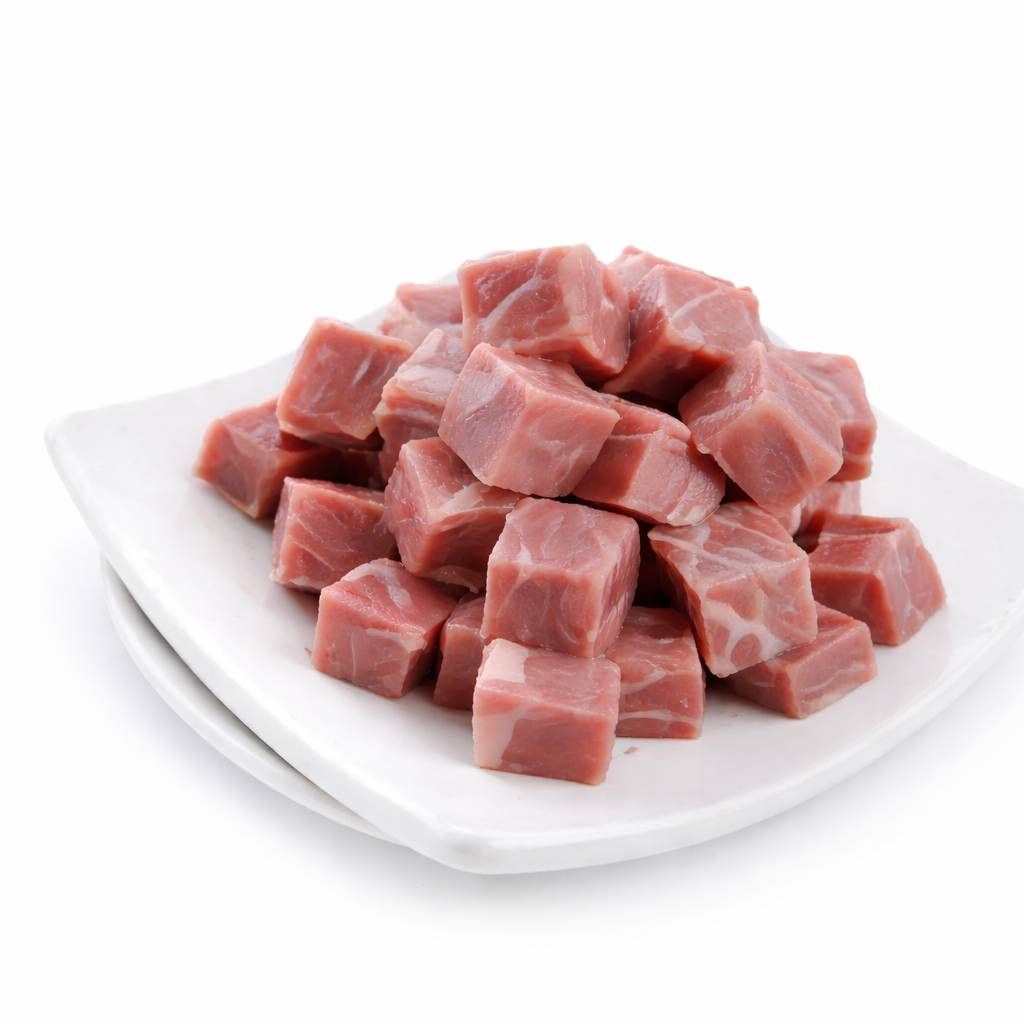 500 g de cabri halal avec os, coupé en cubes