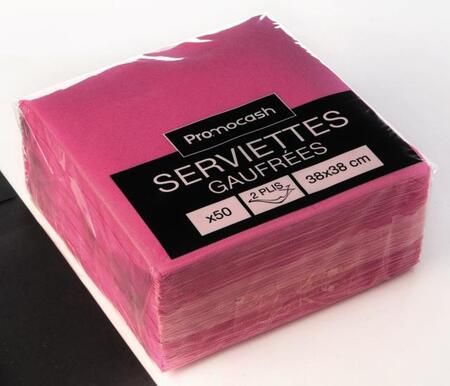 Serviettes Gaufrées 2 Plis 38X38 Pivoine X50