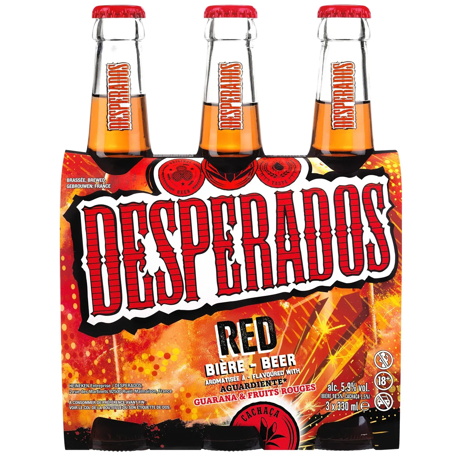 Bière Aromatisée au Spiritueux Cachaça Fruits Rouges Guarana Red 5,9% DESPERADOS