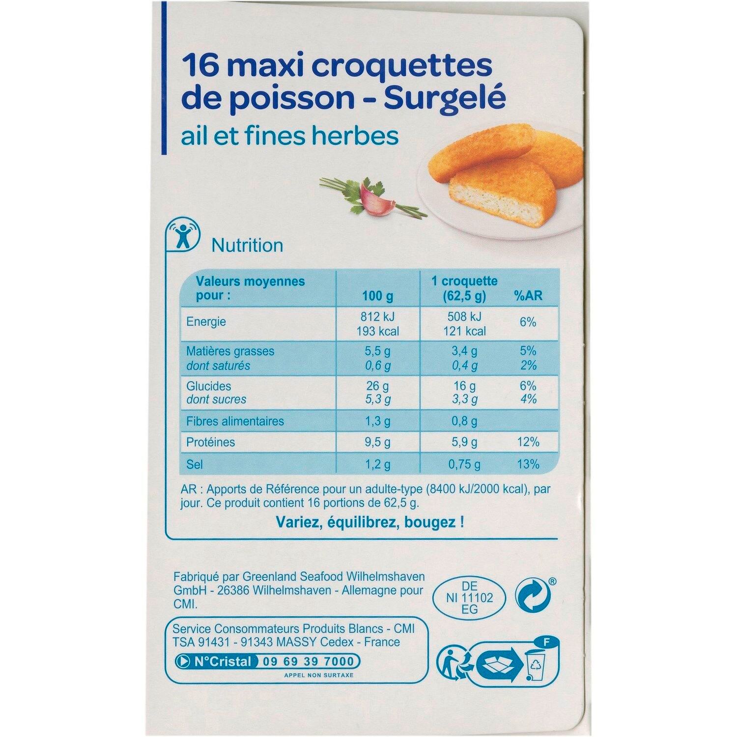 Poisson pané ail et fines herbes CARREFOUR