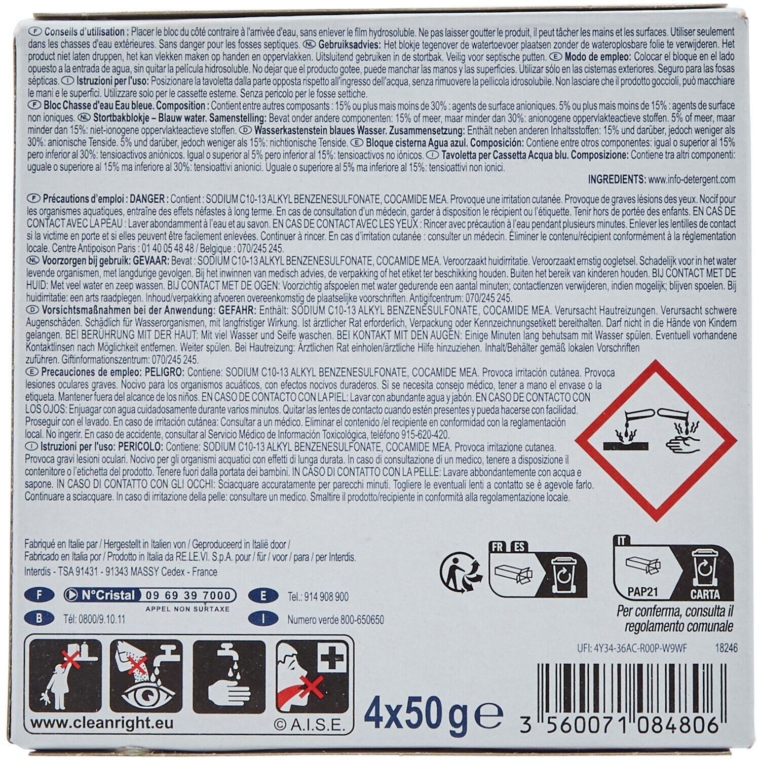 Bloc chasse d'eau Eau Bleue SIMPL