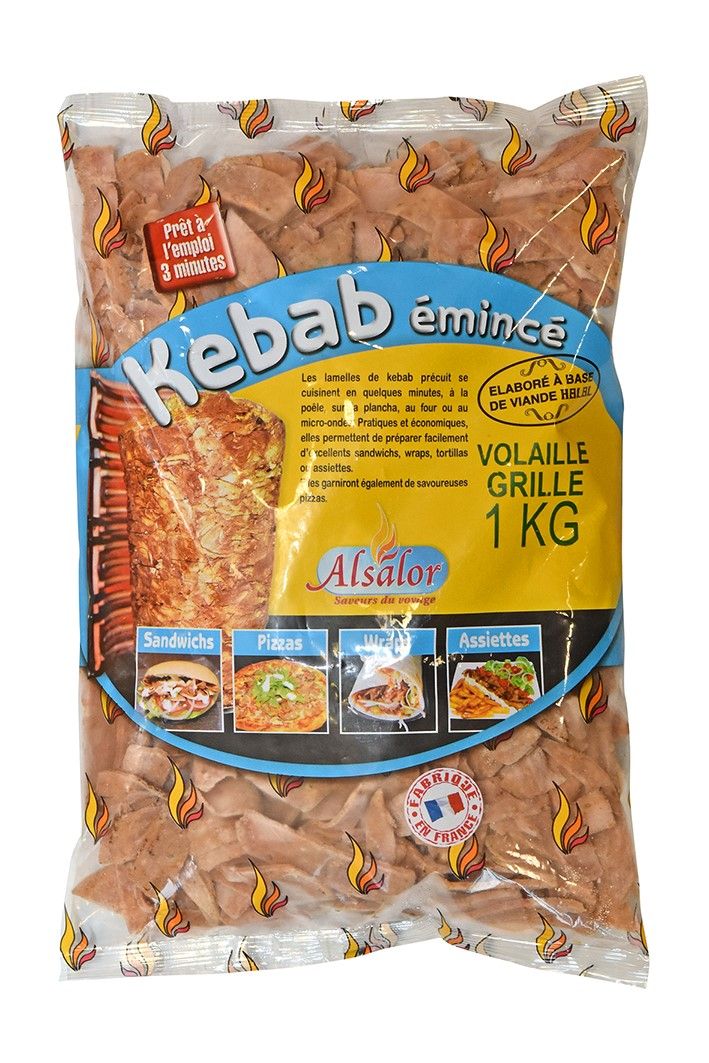 Émincé kebab de volaille halal 1 kg