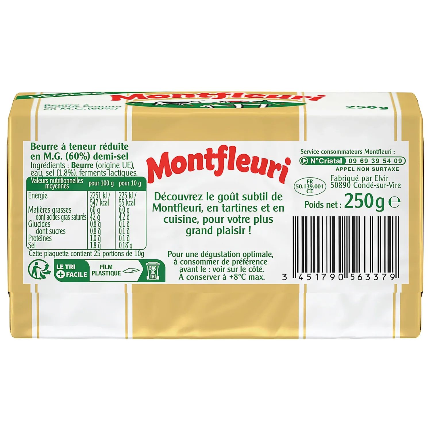 Beurre Demi-sel 60% Mat. Gr. MONTFLEURI