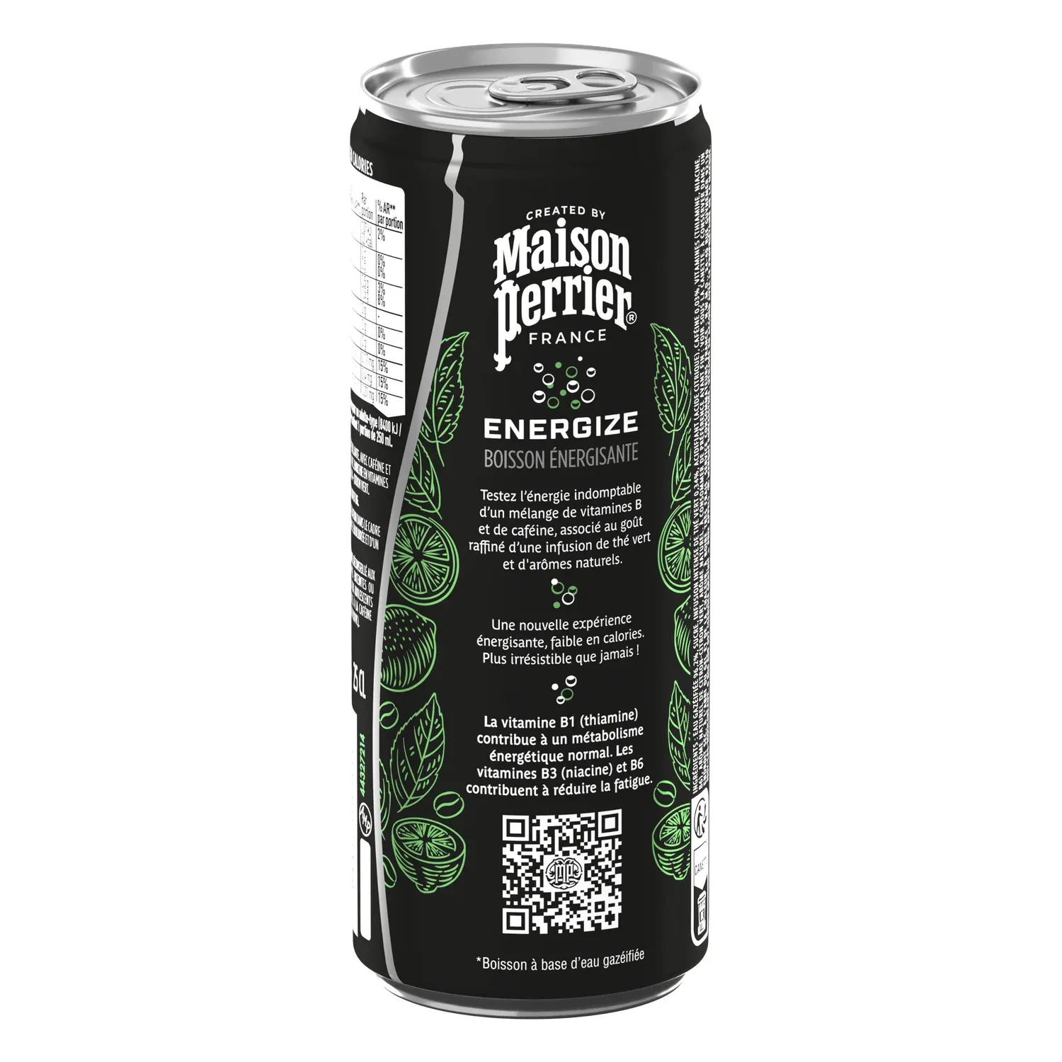 Boisson énergisante saveur citron et citron vert MAISON PERRIER ENERGIZE