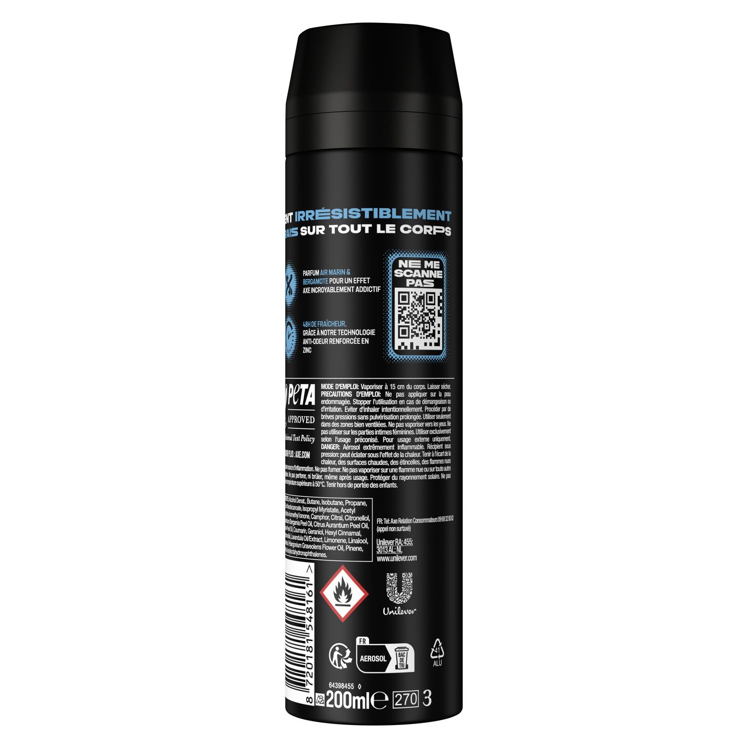Déodorant spray Homme Fraîcheur et parfum 48h Alaska AXE
