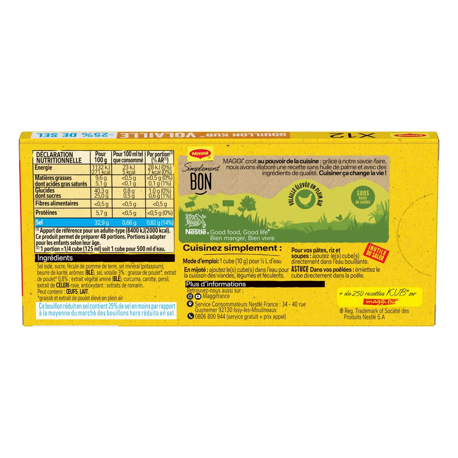Bouillon volaille sel réduit MAGGI