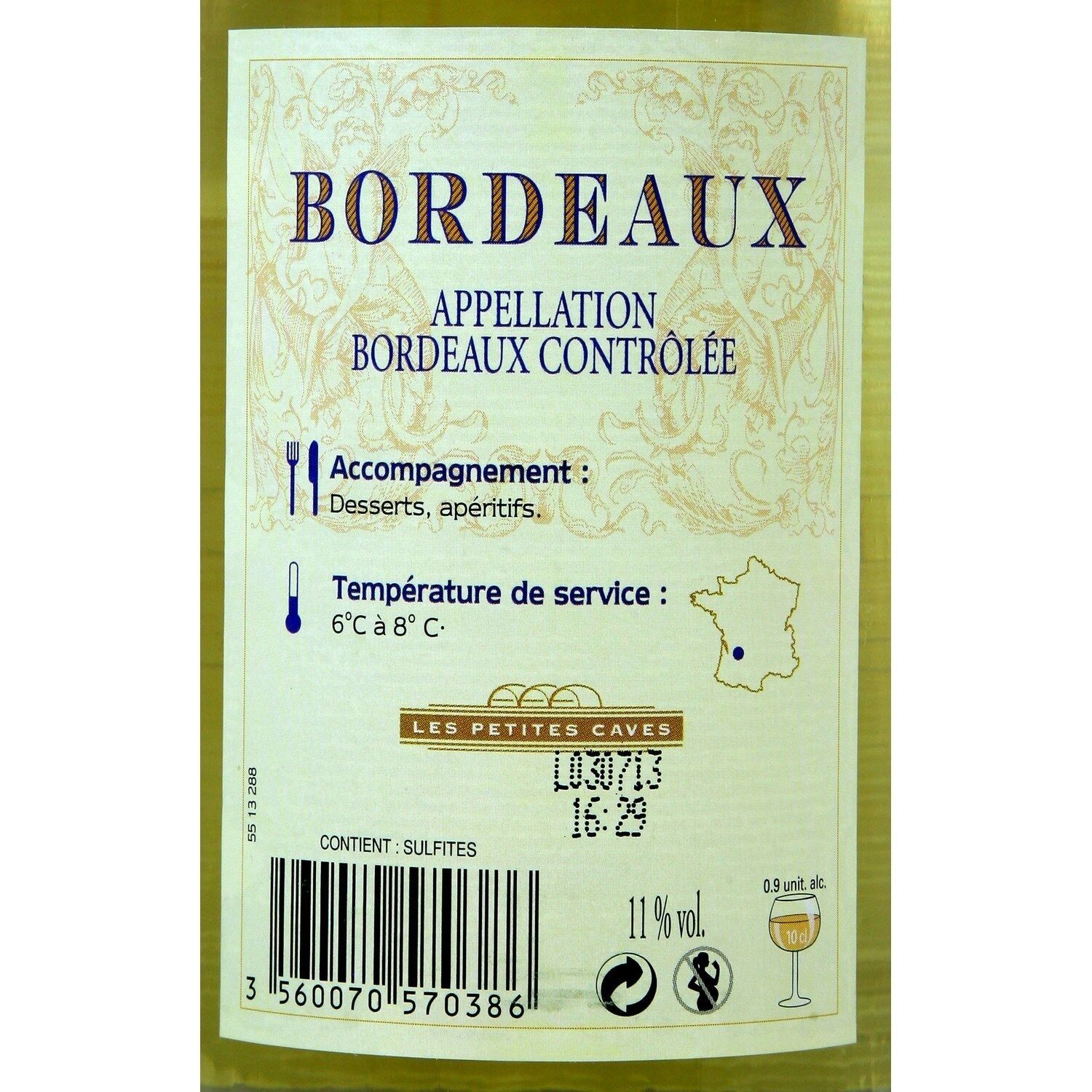 Vin Blanc Moelleux A.O.P. Bordeaux LES PETITES CAVES