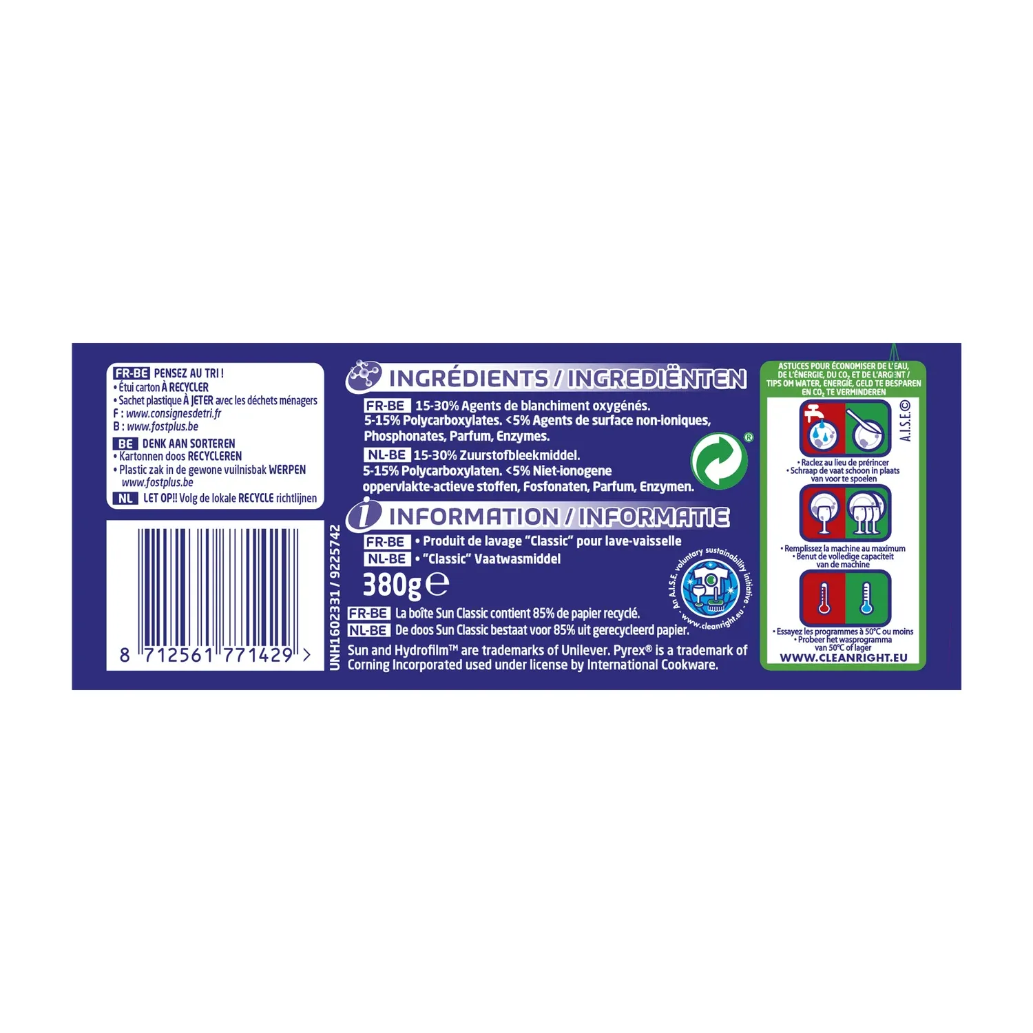 Tablettes Lave-vaisselle Classic Citron SUN