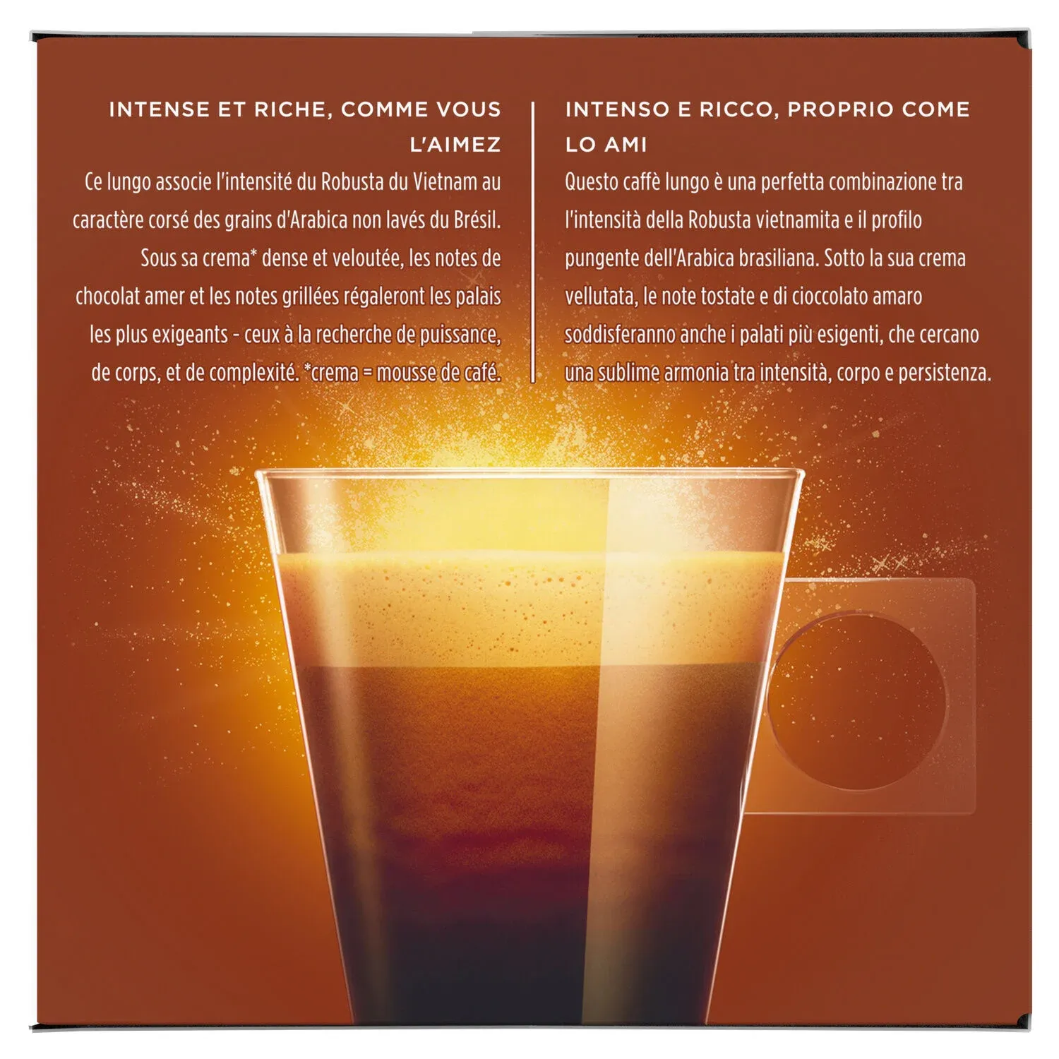 Café capsules Compatible Dolce Gusto lungo intenso intensité 9 NESCAFE DOLCE GUSTO