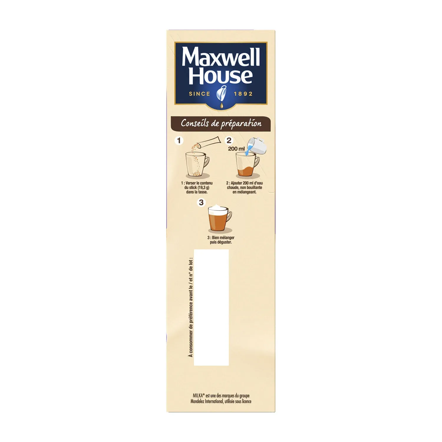 Café soluble cappuccino au chocolat MAXWELL