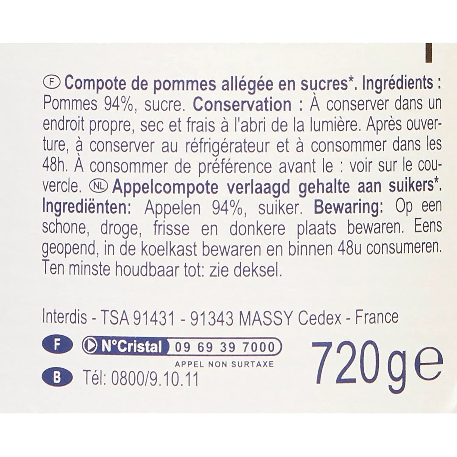 Compote de pommes allégée en sucres