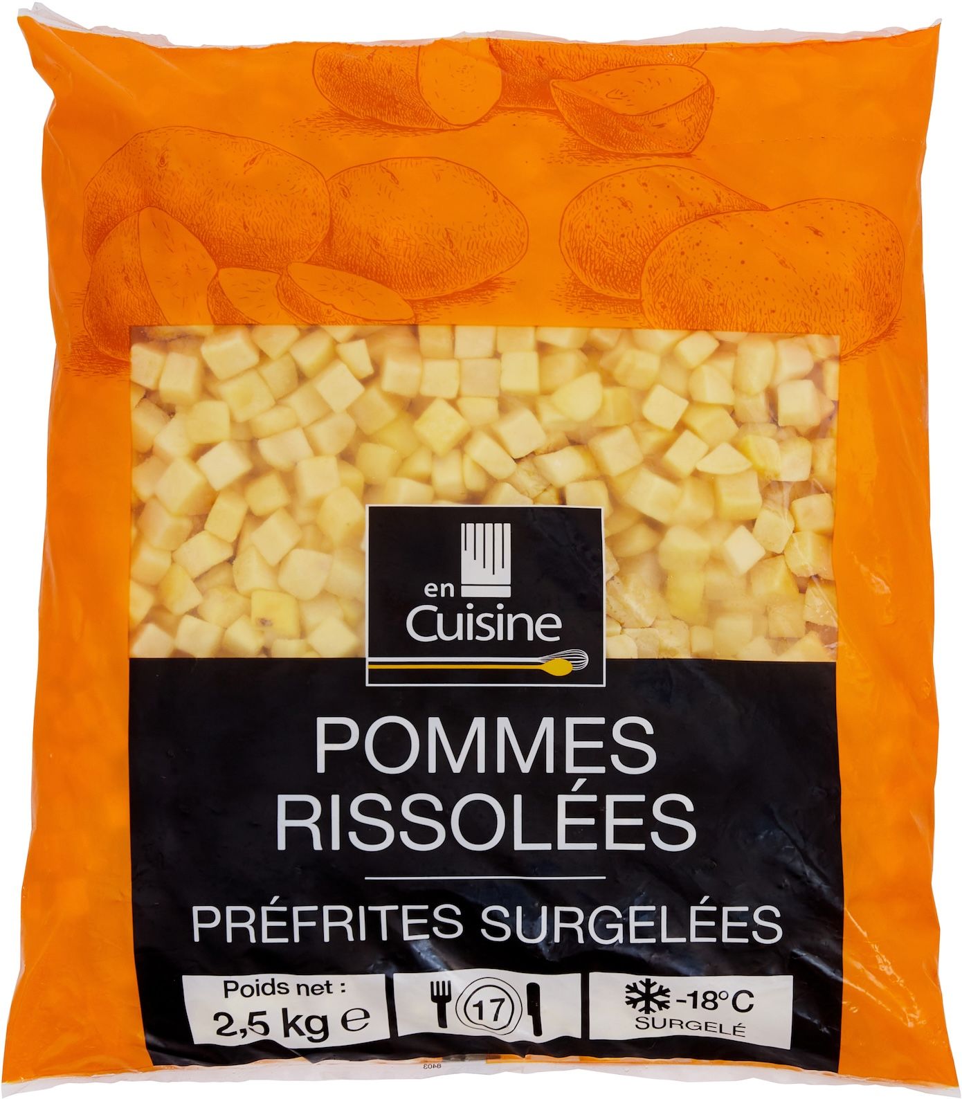 Pommes de terre rissolées 2,5 kg