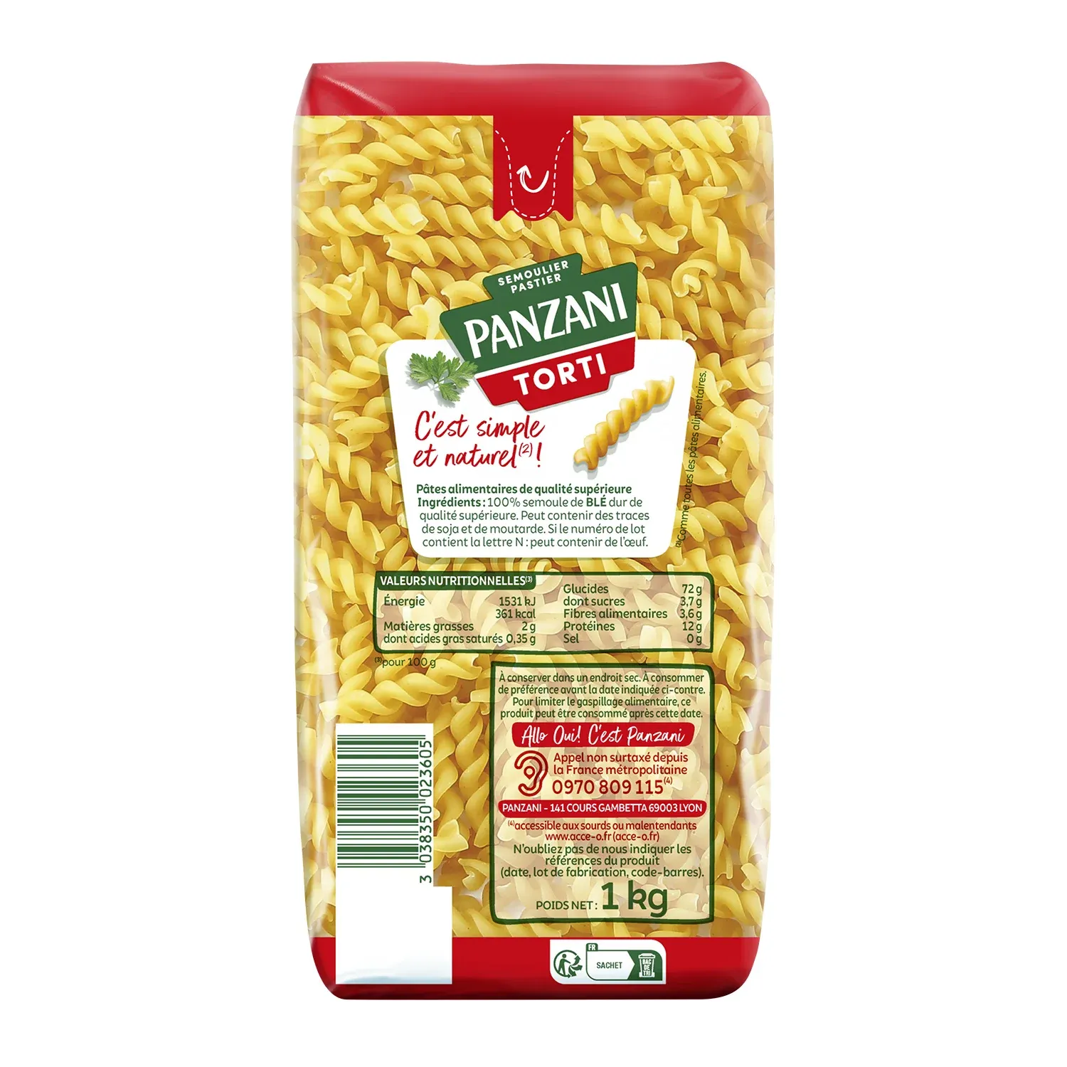 Pâtes torti PANZANI