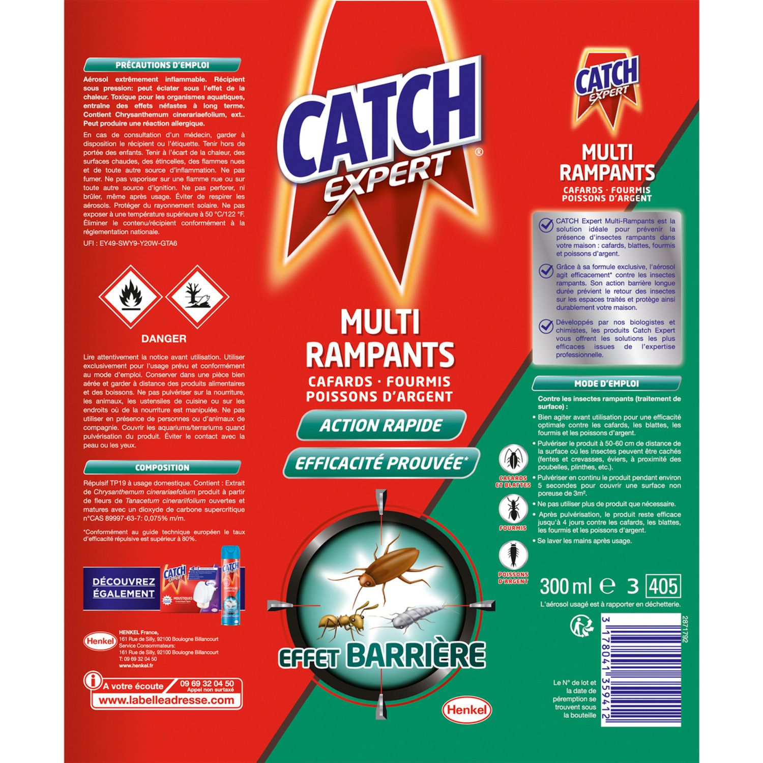 Anti-Rampants Aérosol Effet Barrière CATCH EXPERT