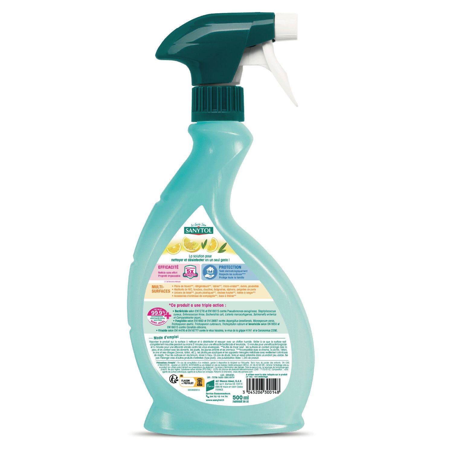 Désinfectant Nettoyant Multi-Usages Citron SANYTOL