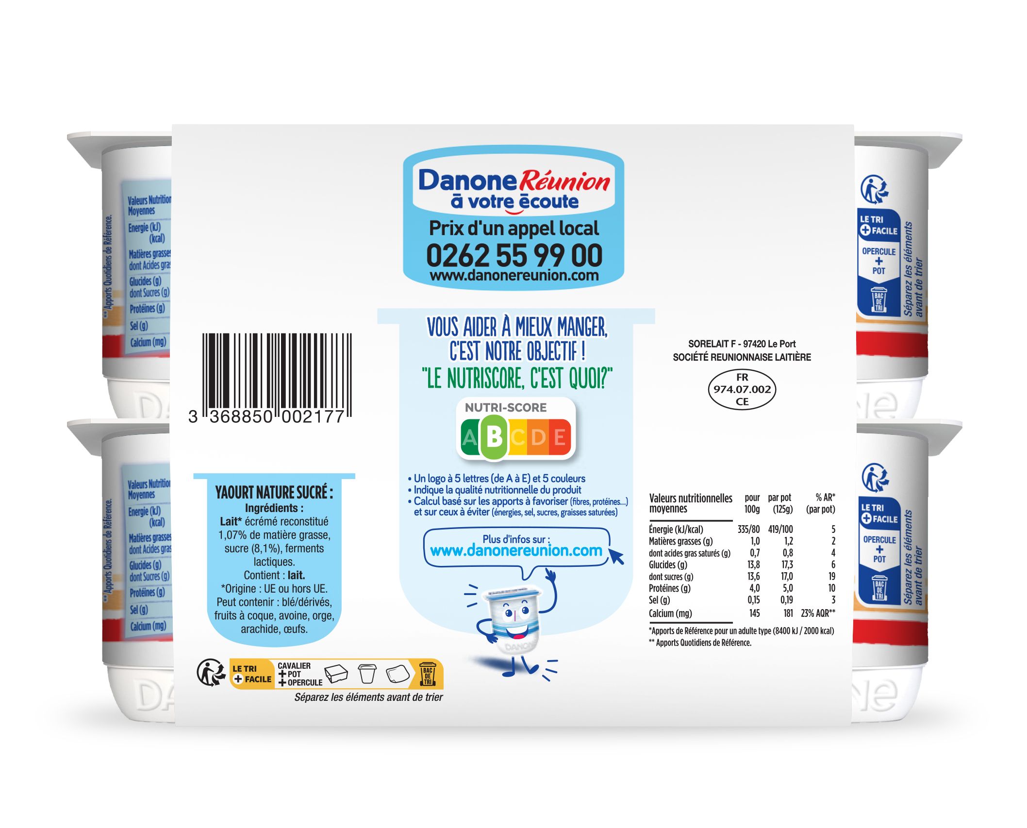 DANONE 12X125G SUCRE