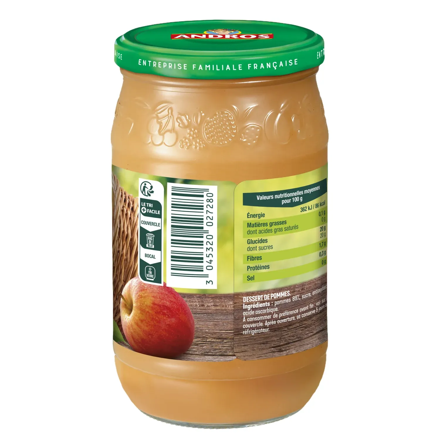 Compote pomme nature ANDROS
