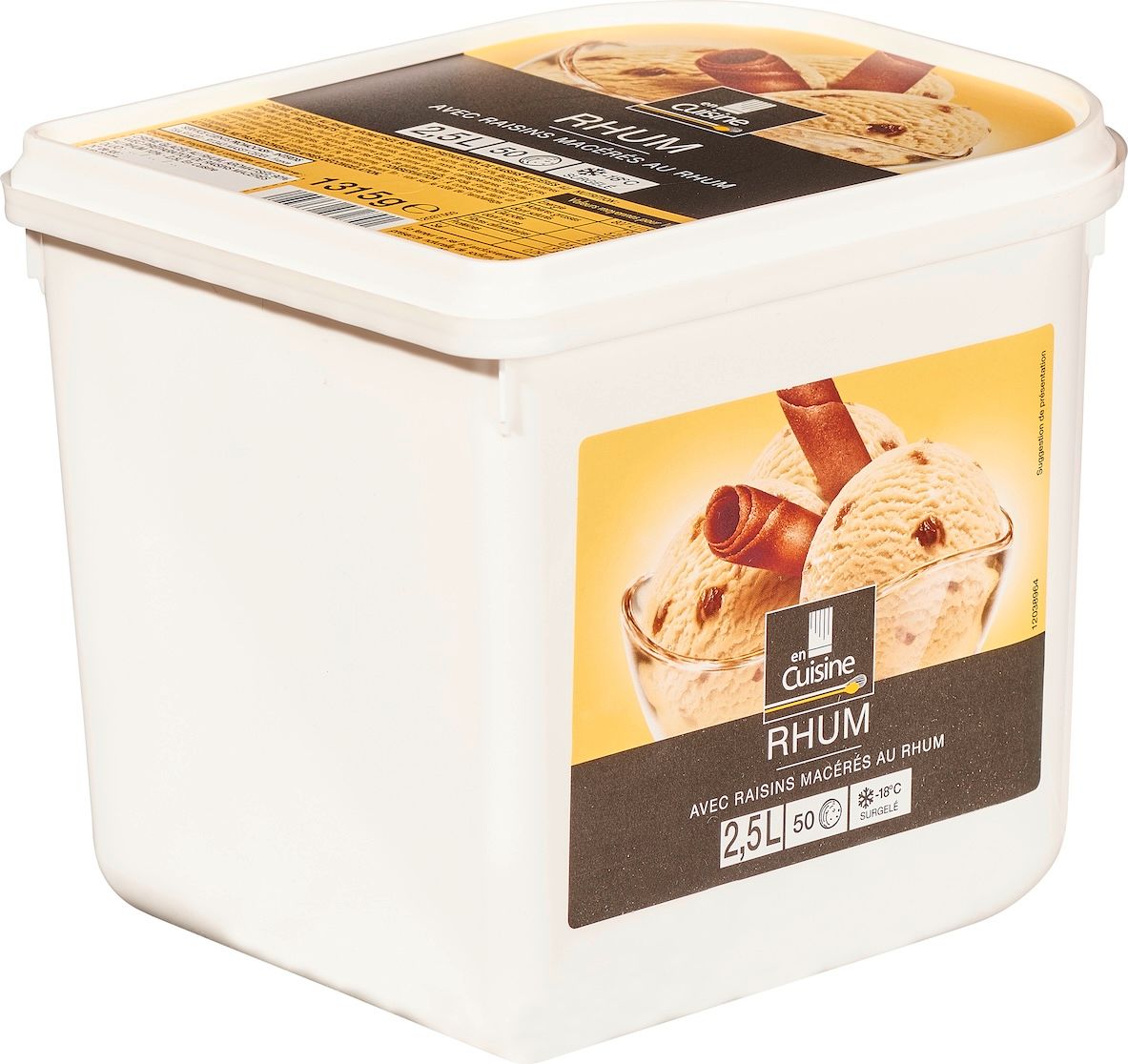 Crème glacée rhum raisin 2,5 l