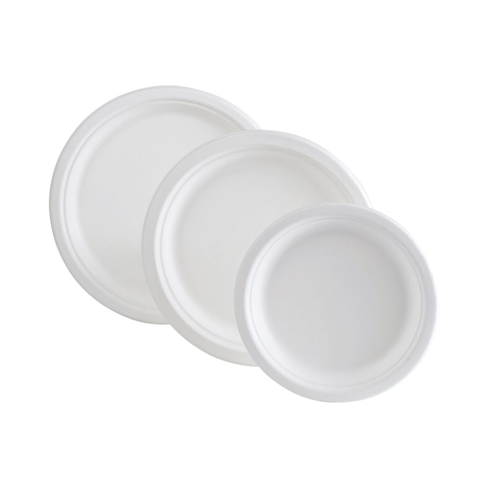 10 ASSIETTES RONDES FIBRE VEGE18CM