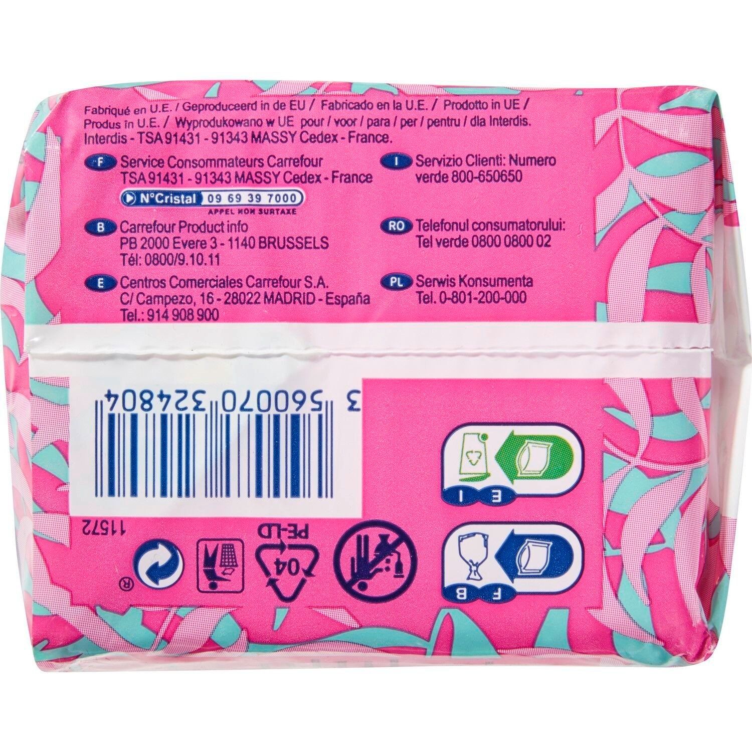Serviettes Hygiéniques avec Ailettes Teen Cotton Sensation Ultra-minces Jour CARREFOUR SOFT