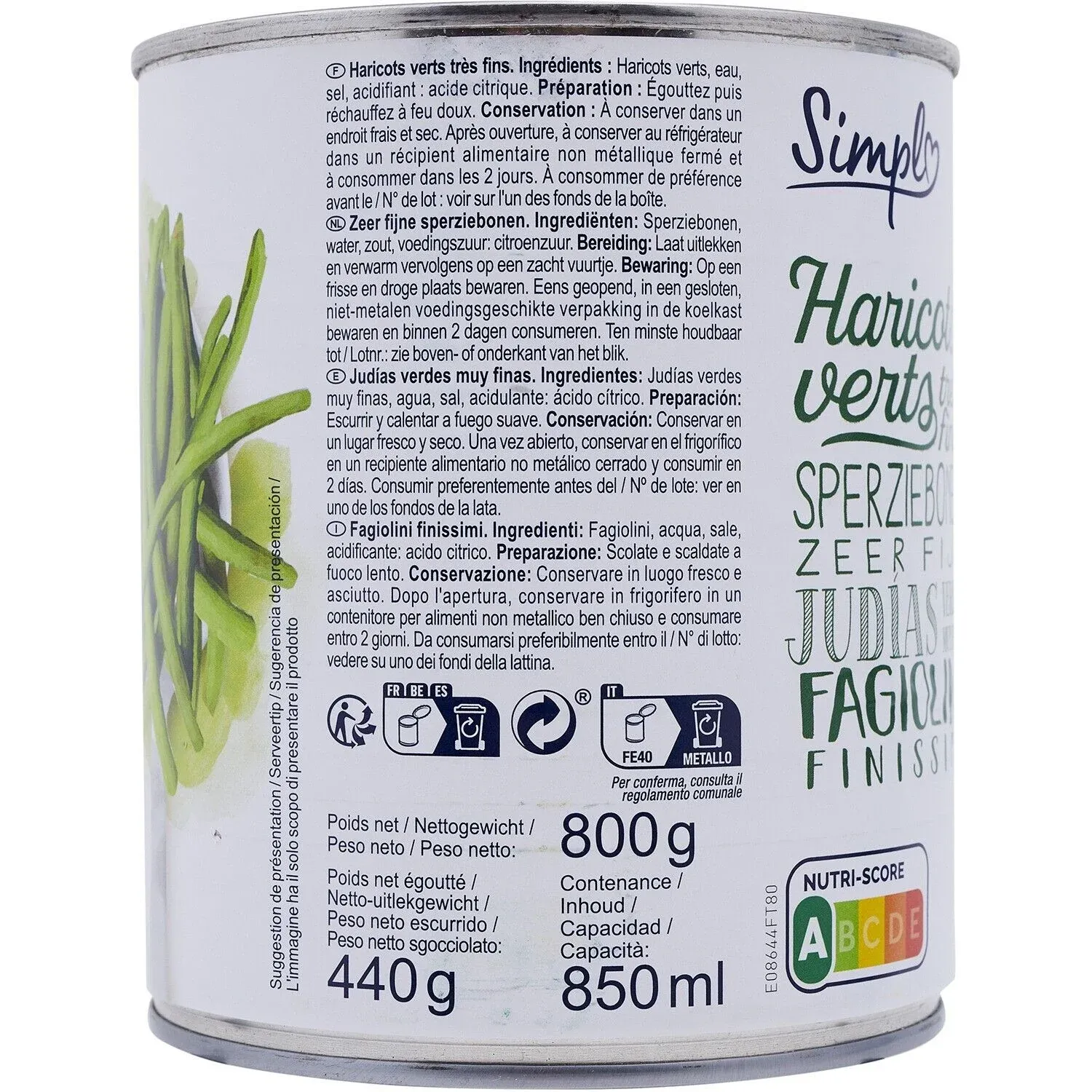 Haricots verts très fins SIMPL