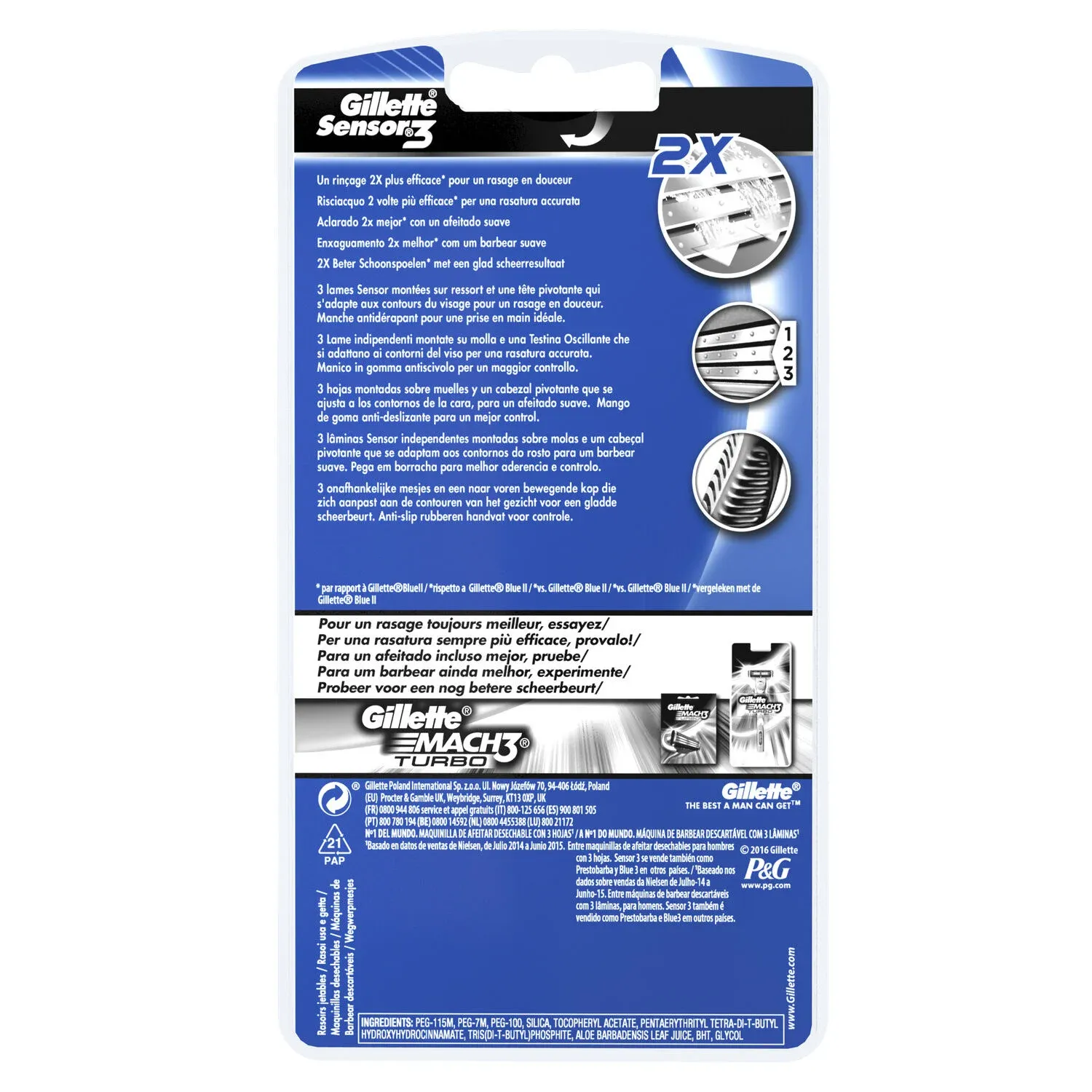 Rasoirs Jetables Sensor 3 Pour Homme GILLETTE