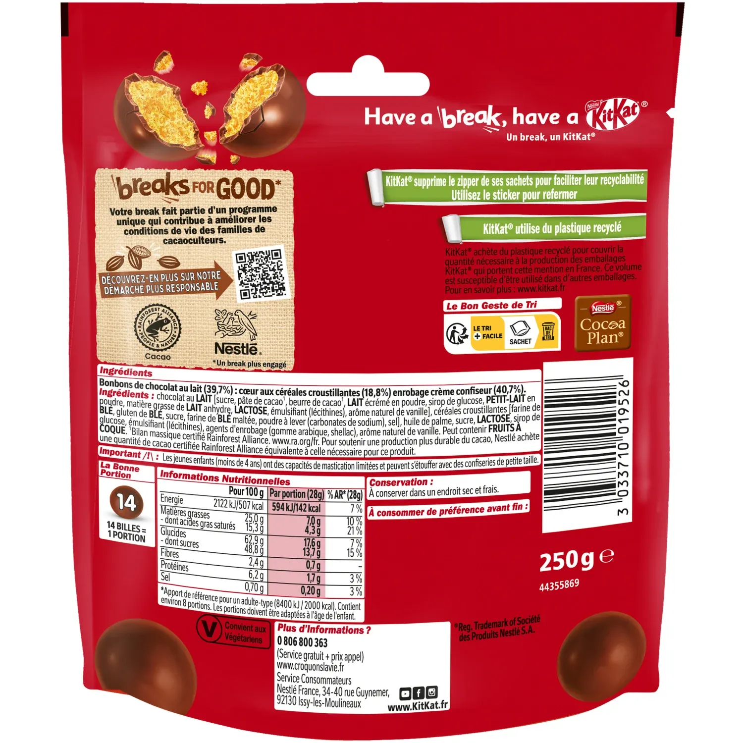 Billes de chocolat au lait KITKAT