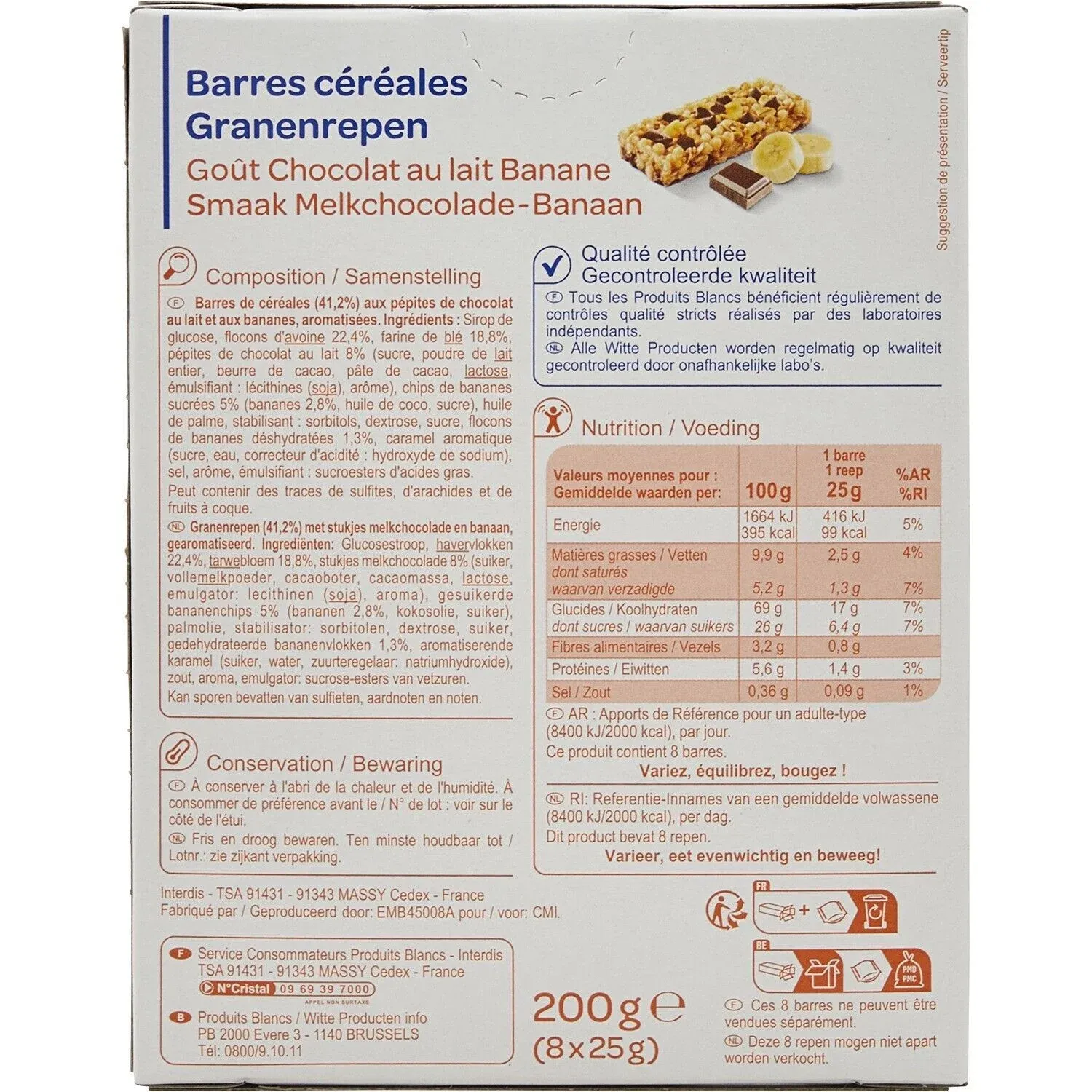 Barres Céréales Chocolat Banane SIMPL