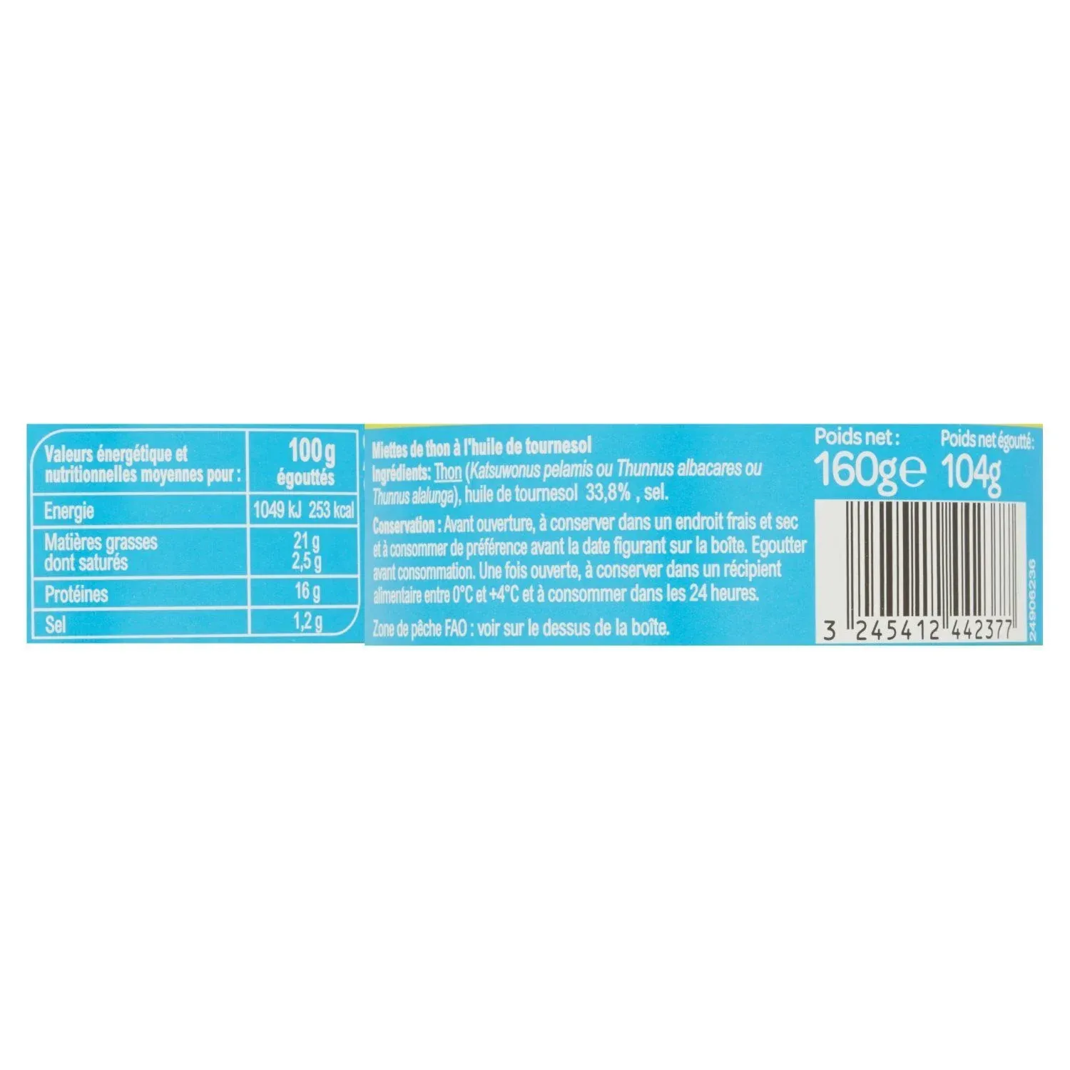 Miettes de thon à l'huile de tournesol CARREFOUR