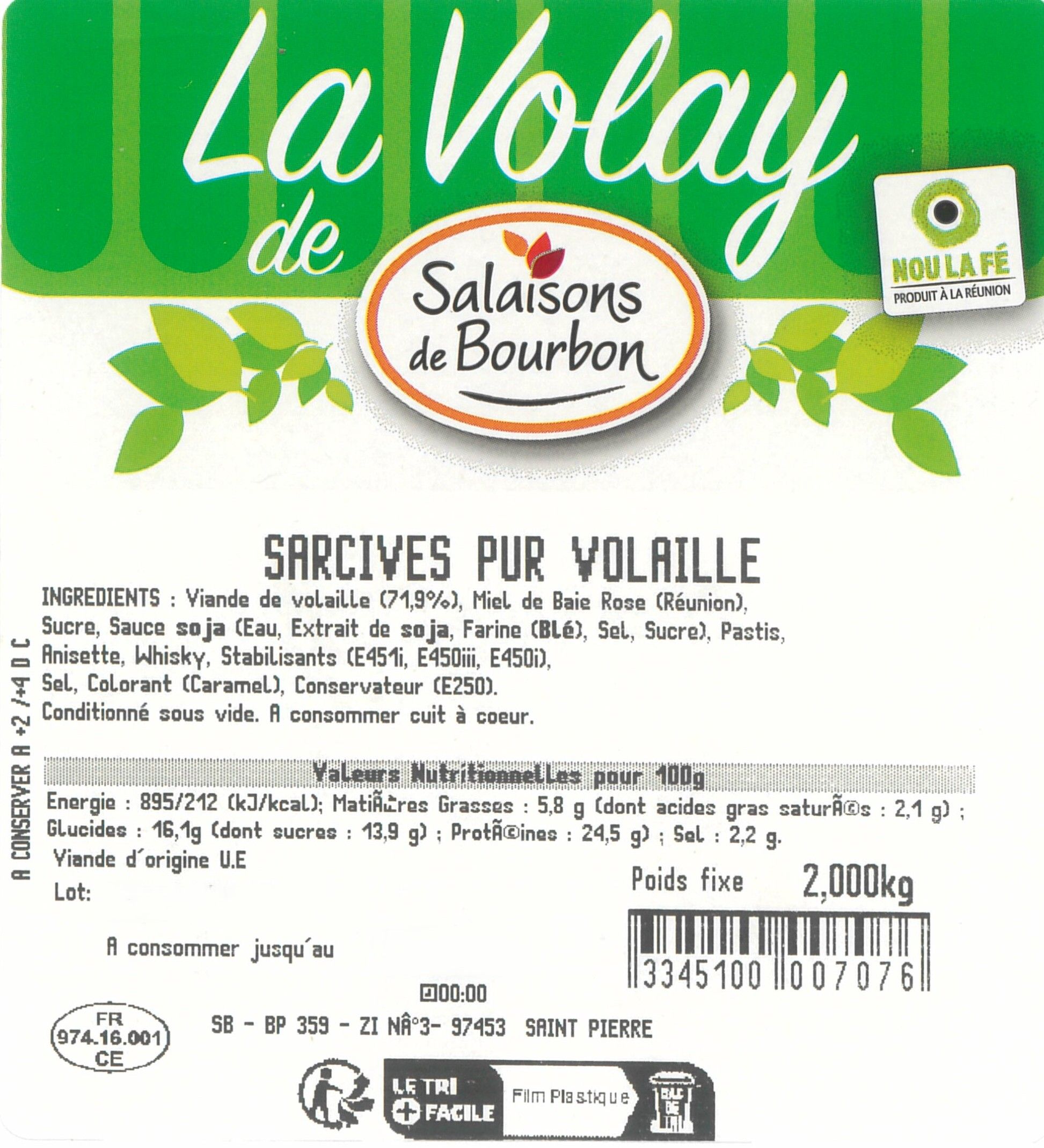 SARCIVES VOLAILLE M.R 2KG SB