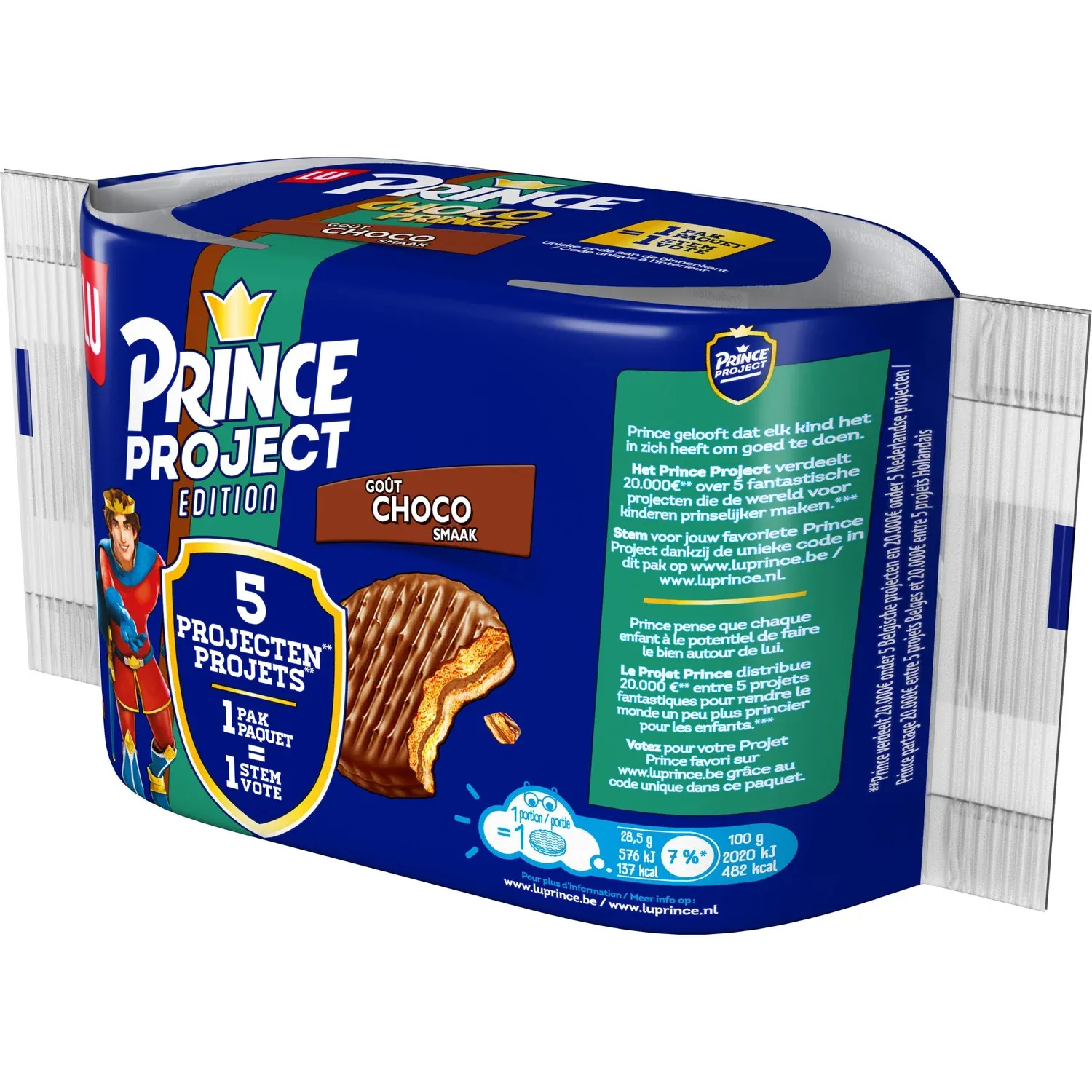 Biscuits fourrés au chocolat enrobés de chocolat au lait Prince LU