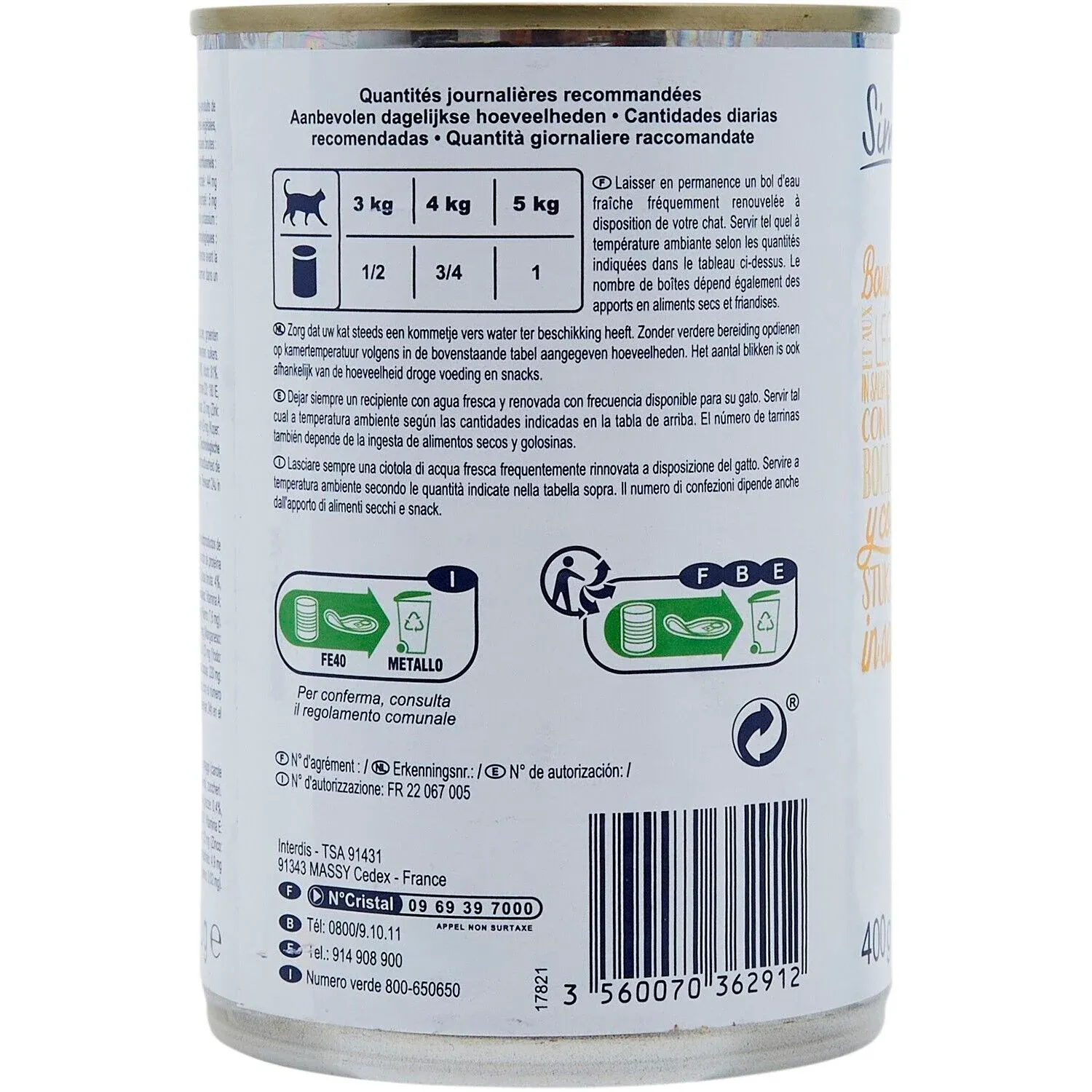 Pâtée Pour Chat Adulte En Sauce Poulet Légume SIMPL