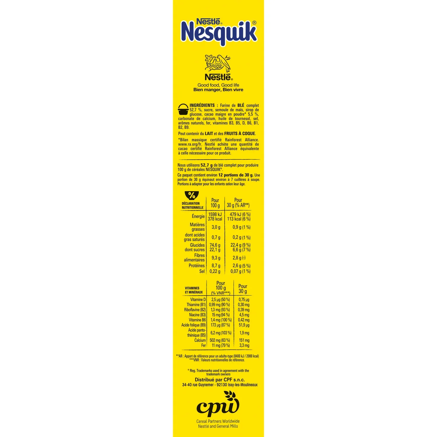 Céréales Nesquik Chocolat NESTLE