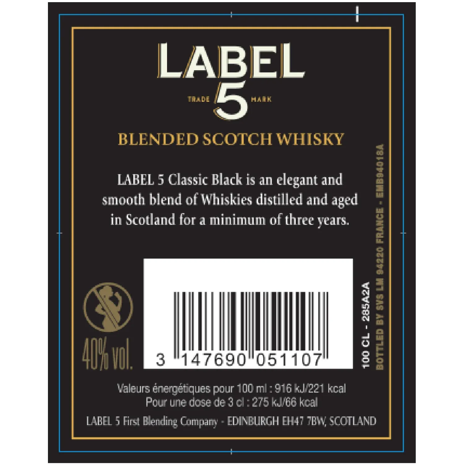 Whisky scotch Classic Black LABEL 5