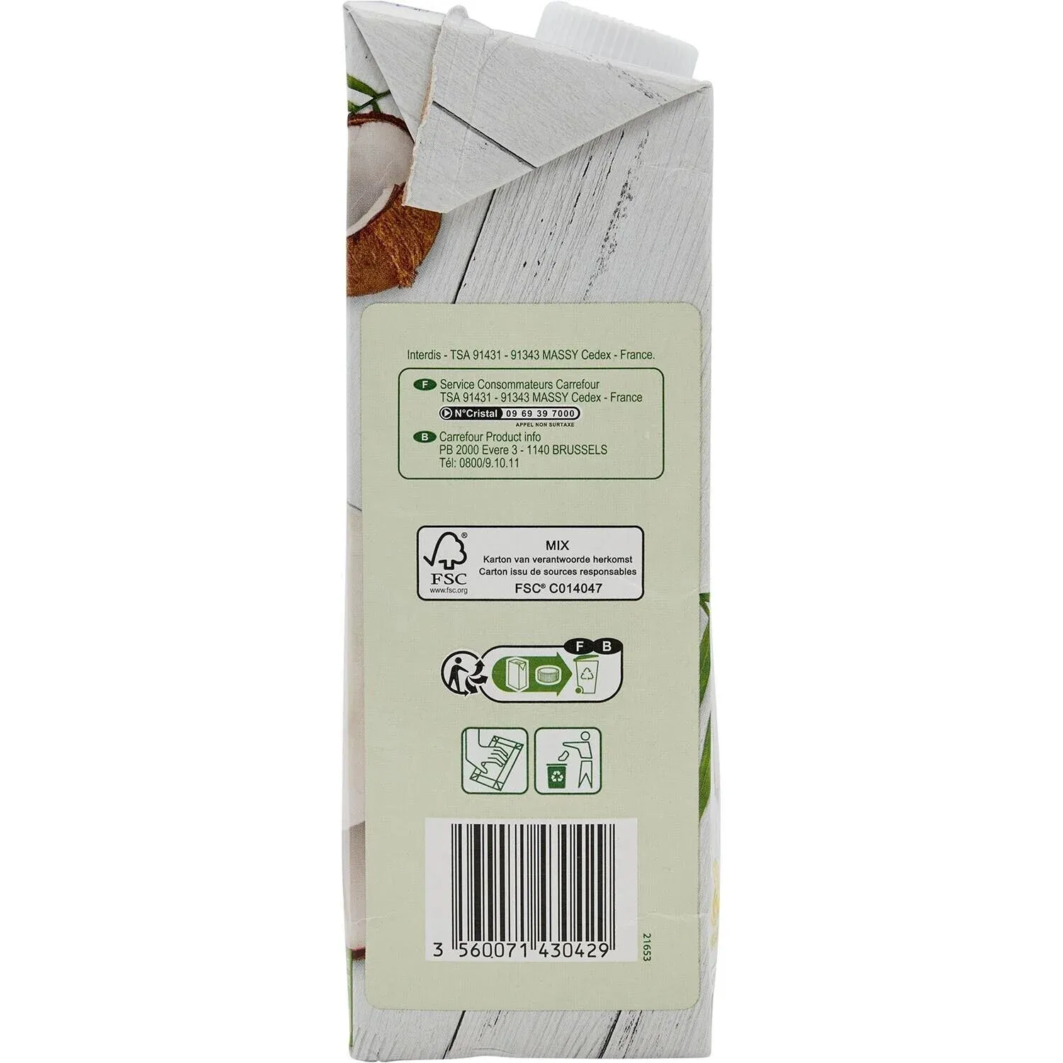 Boisson coco végétal CARREFOUR SENSATION