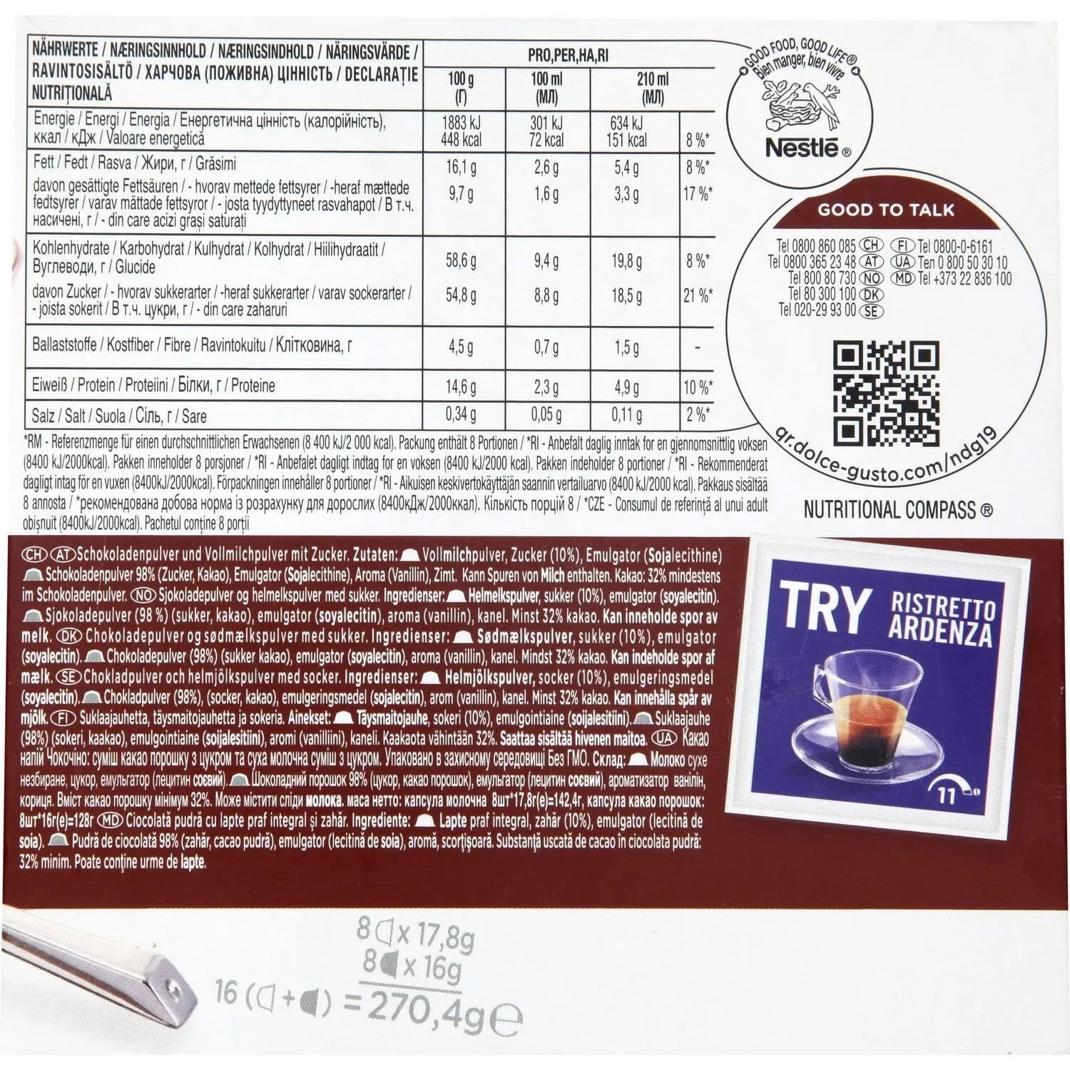 Chocolat capsules Compatibles Dolce Gusto Chococino DOLCE GUSTO