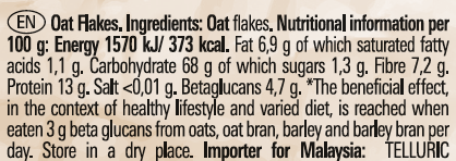 Instant white oat flakes