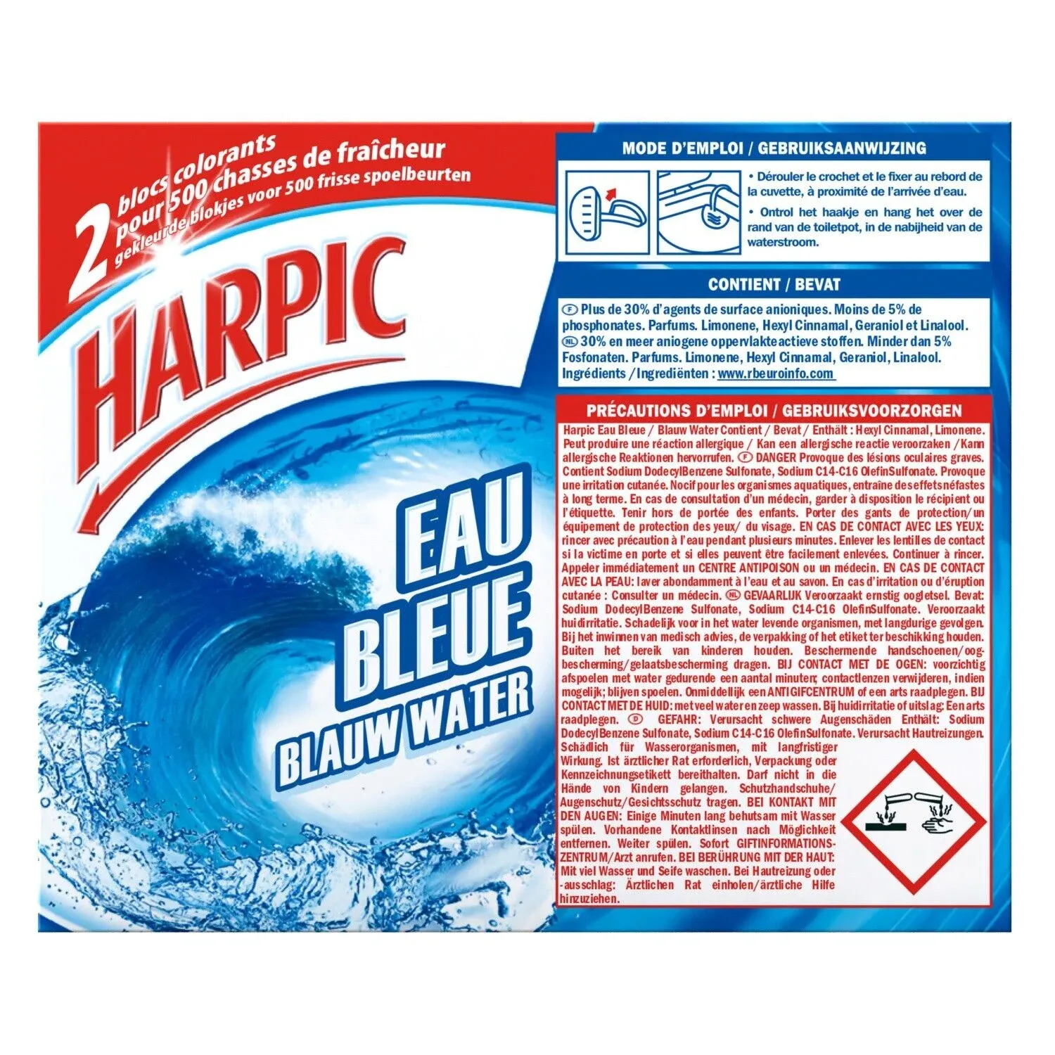 Bloc WC Eau Bleue Anti-Tartre HARPIC