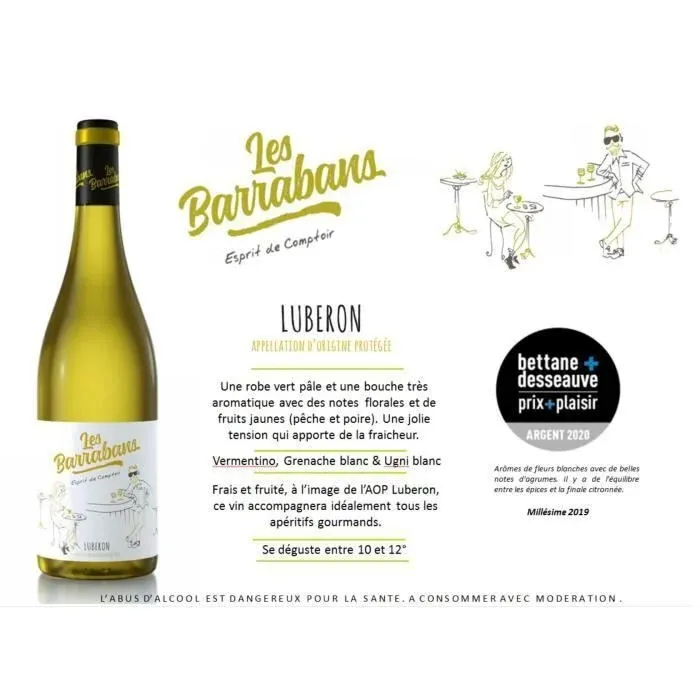 Les Barrabans 2021 Luberon - Vin Blanc De La Vallée Du Rhône