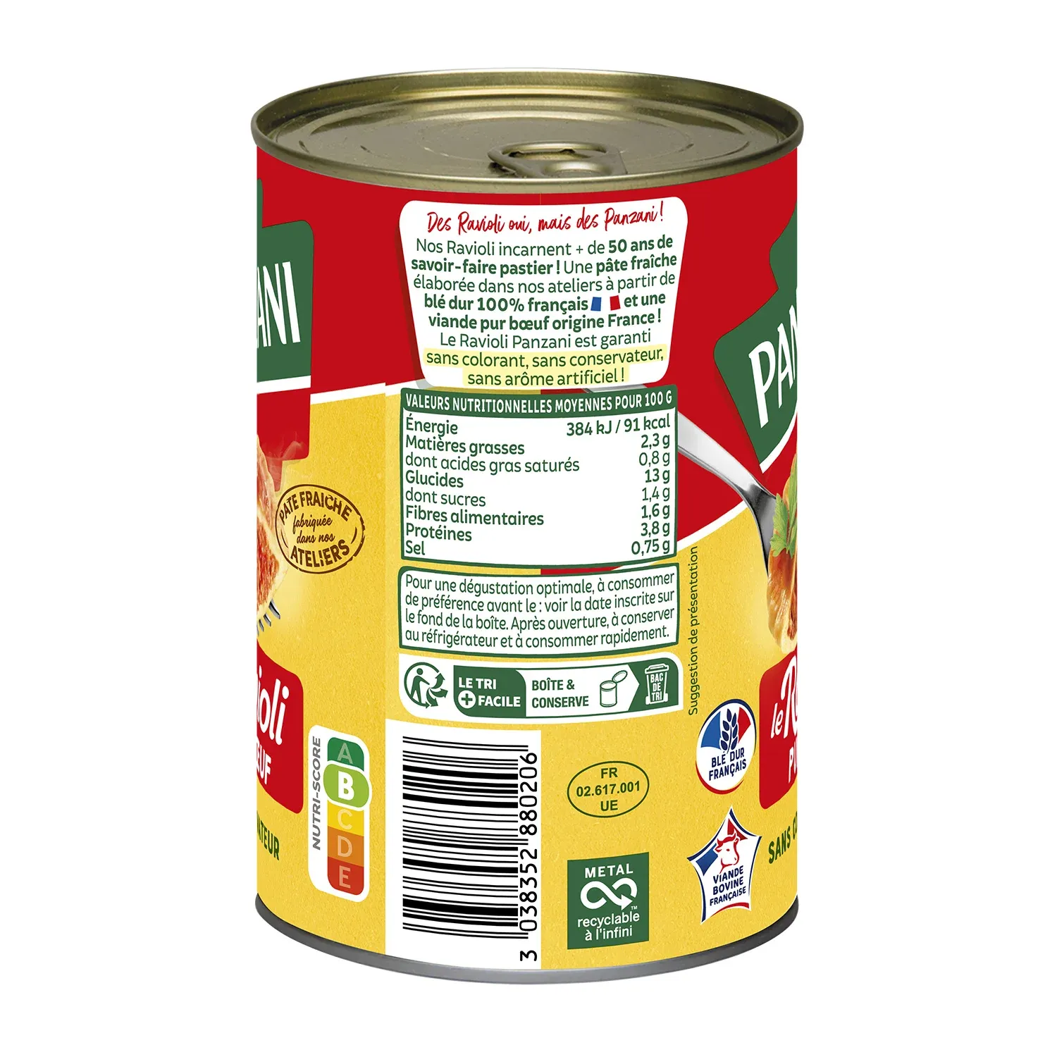 Plat Individuel Ravioli pur Bœuf PANZANI