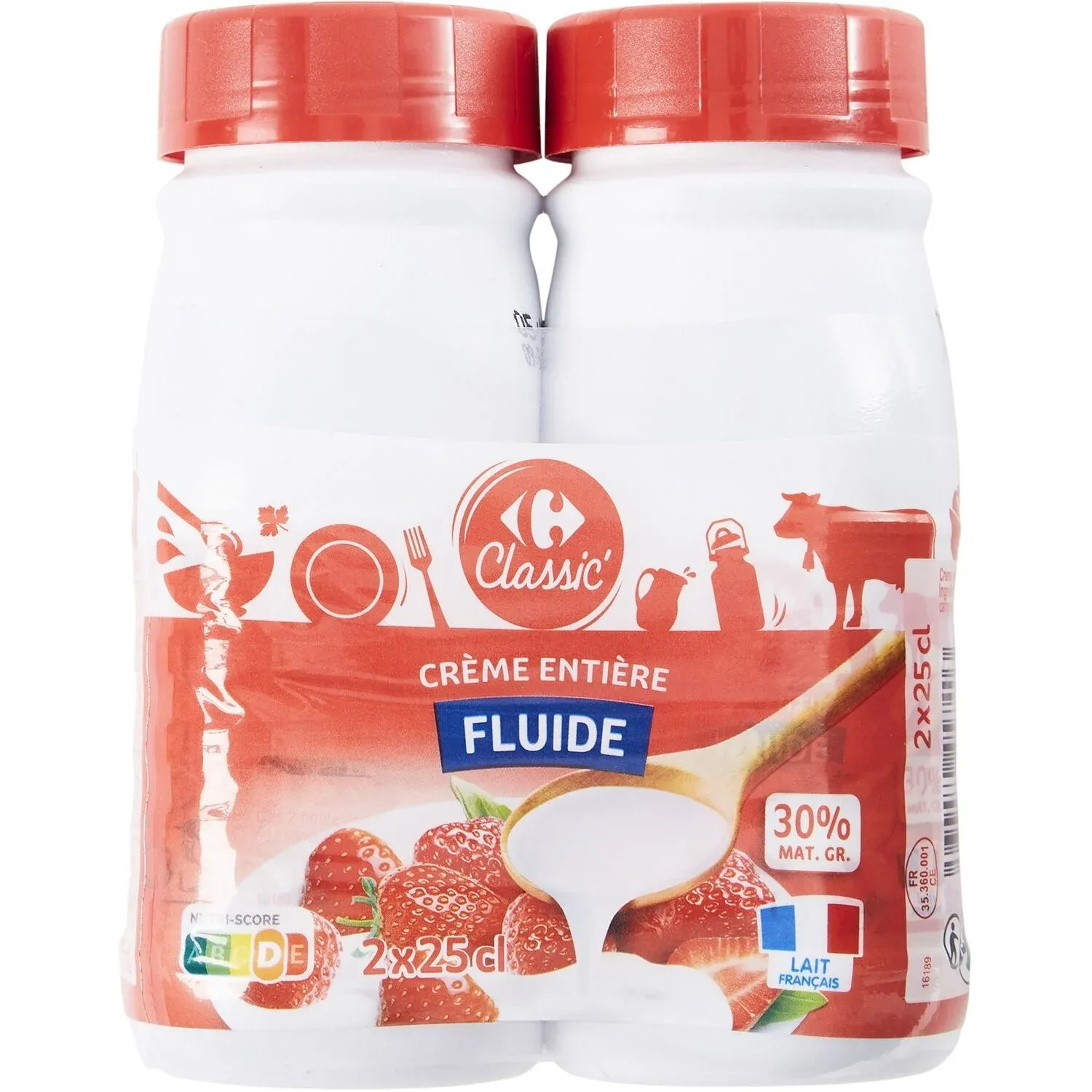 Crème Entière Fluide 30% Mg CARREFOUR CLASSIC'