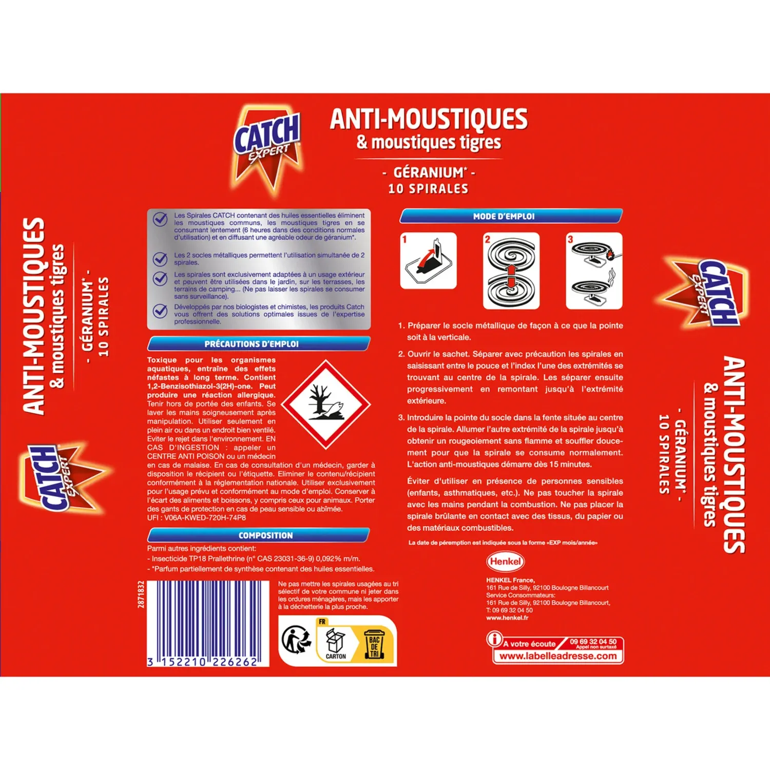 Anti-Moustiques Spirales Géranium CATCH