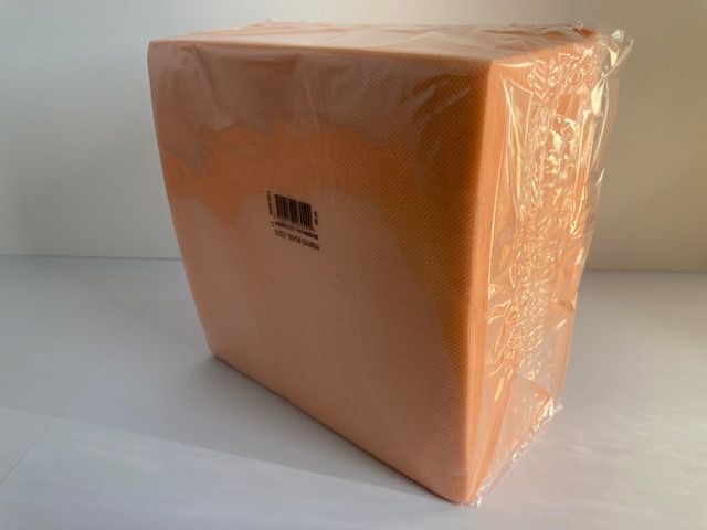 SERVIETTE SAMBA ABRICOT 38X38 2 PLIS - CART/24 PAQTS DE 50 (X1200)