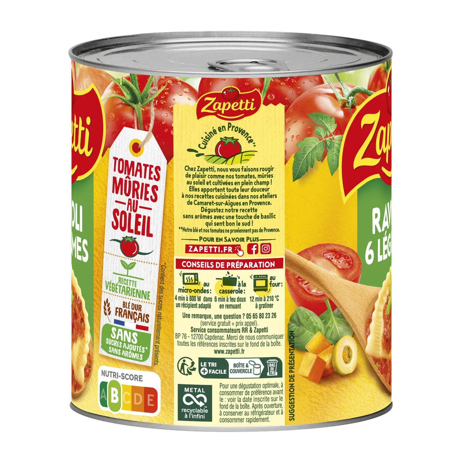 Plat familial Ravioli 6 Légumes ZAPETTI