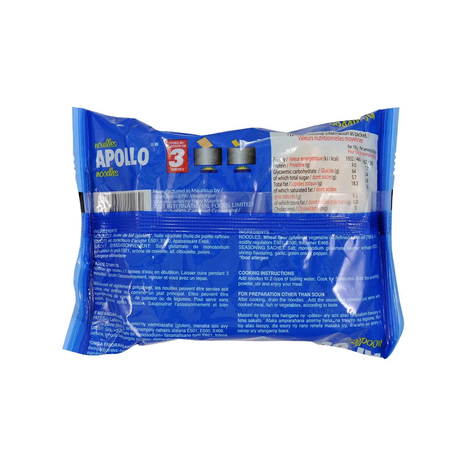 Nouilles instantanées saveur crevettes APOLLO