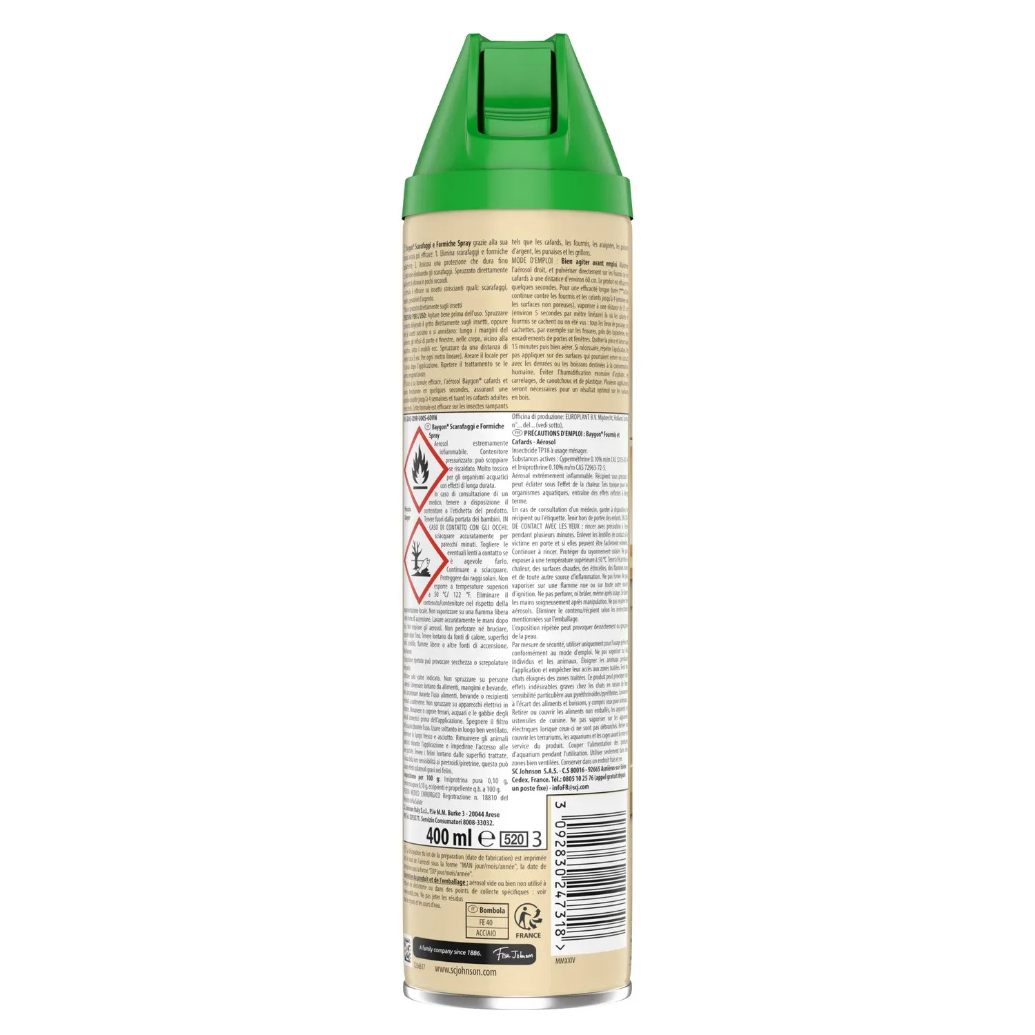 Anti-Rampants Spray Fourmis et Cafards Action Rapide Protection Longue Durée BAYGON