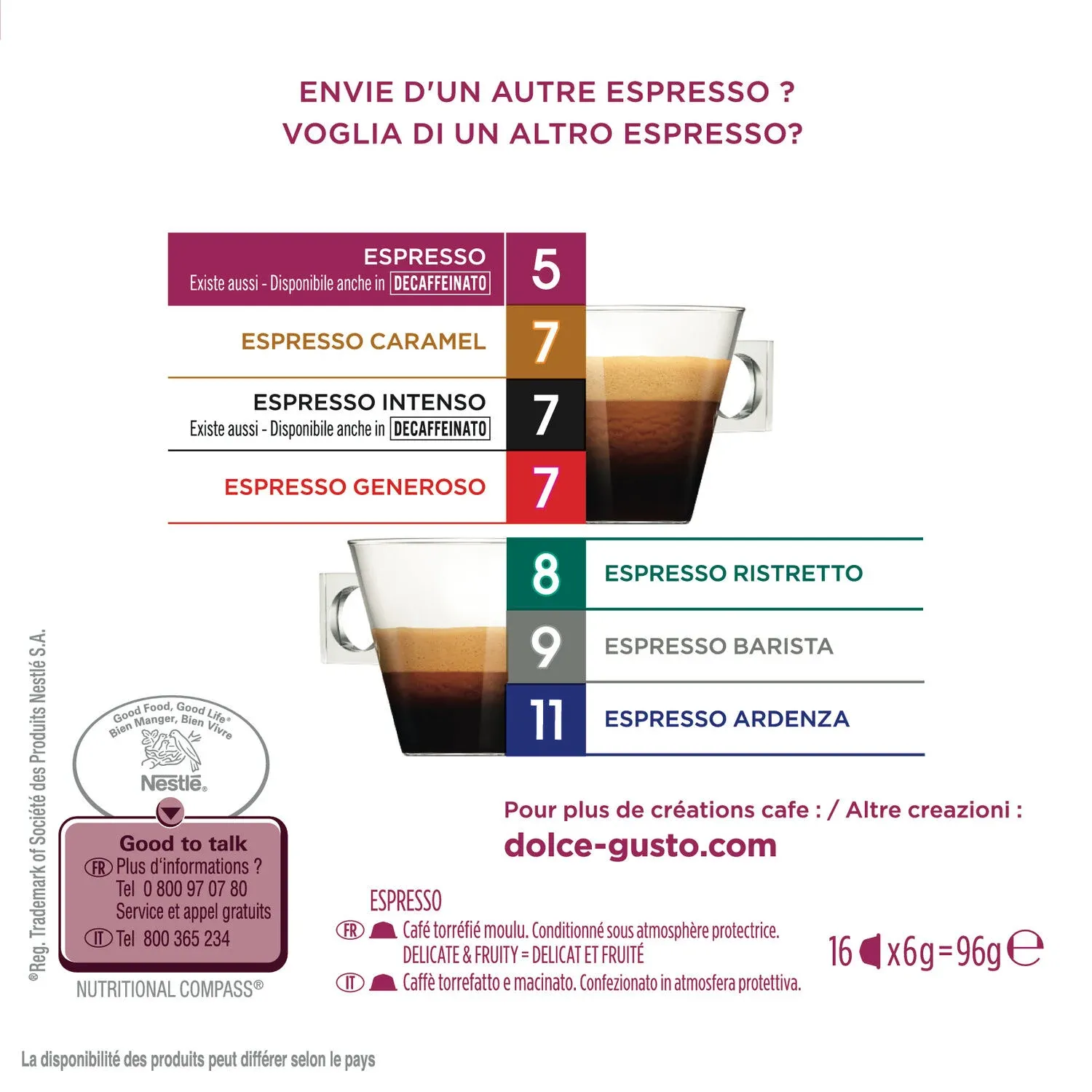 Café capsules Compatibles Dolce Gusto Espresso Dolce Gusto DOLCE GUSTO