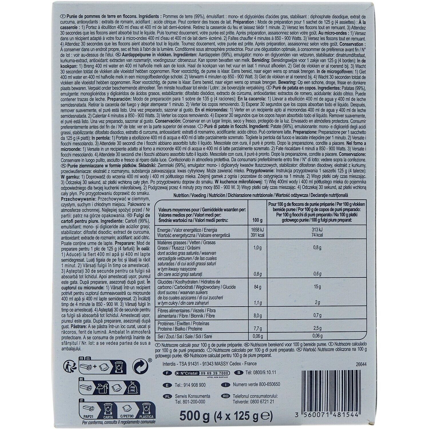 Purée de pomme de terre SIMPL