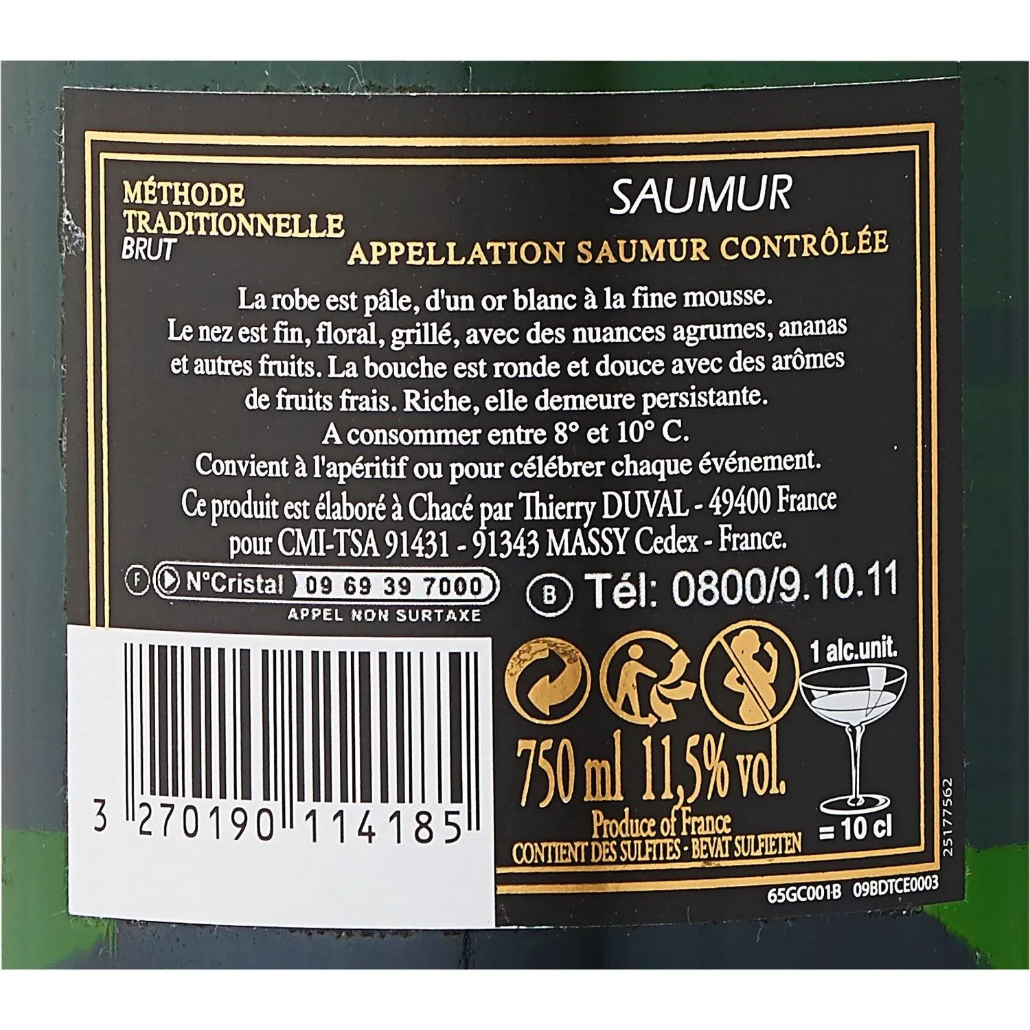 Vin Blanc A.O.P. Saumur Brut PLAISIRS DE LOIRE