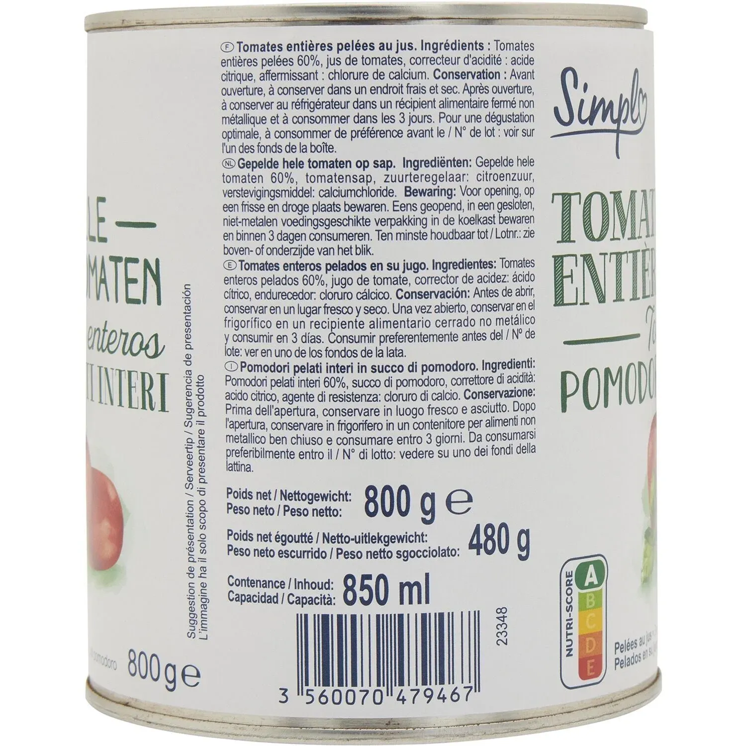 Tomates entières SIMPL